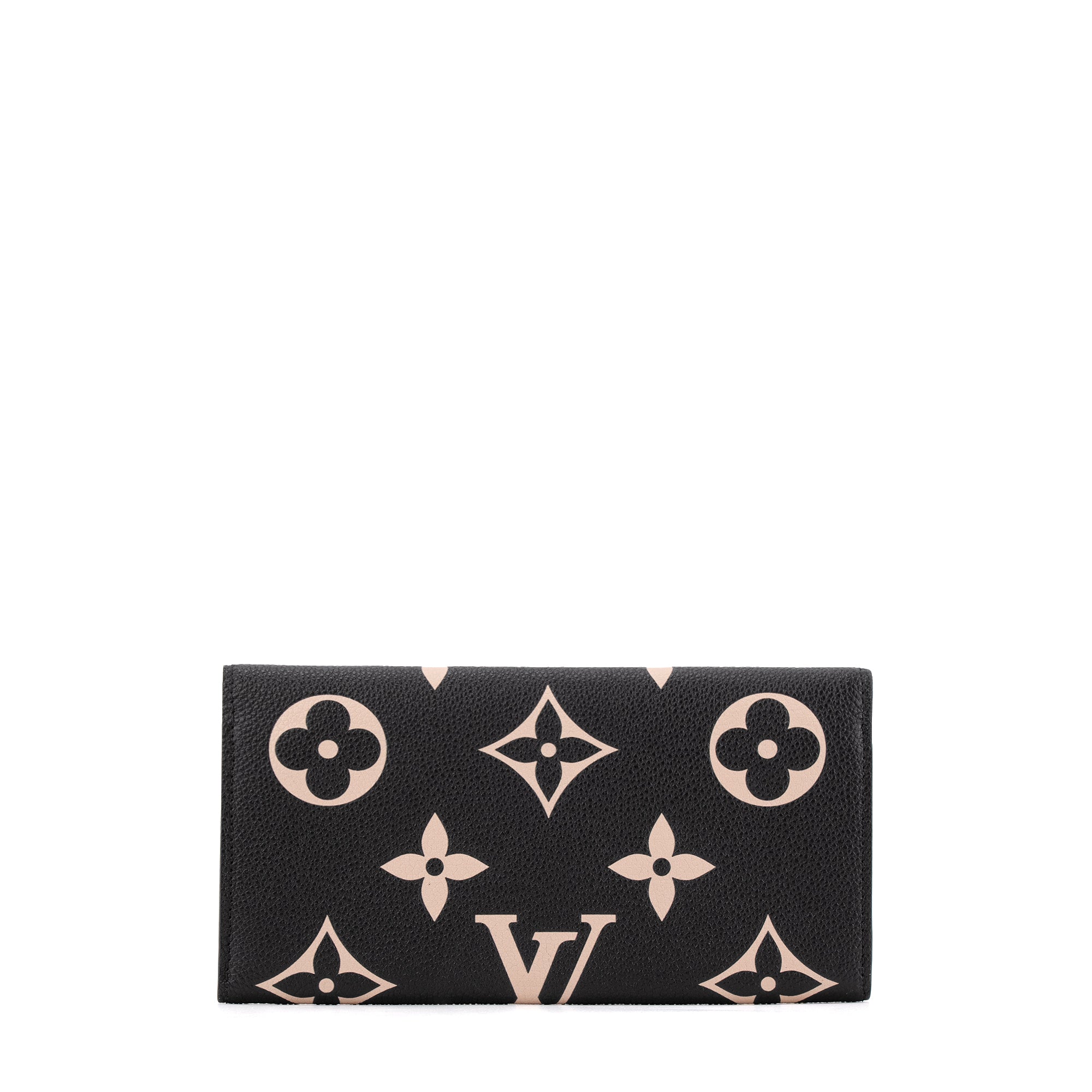 LOUIS VUITTON - Portefeuille Émilie Louis Vuitton en cuir grainé noir