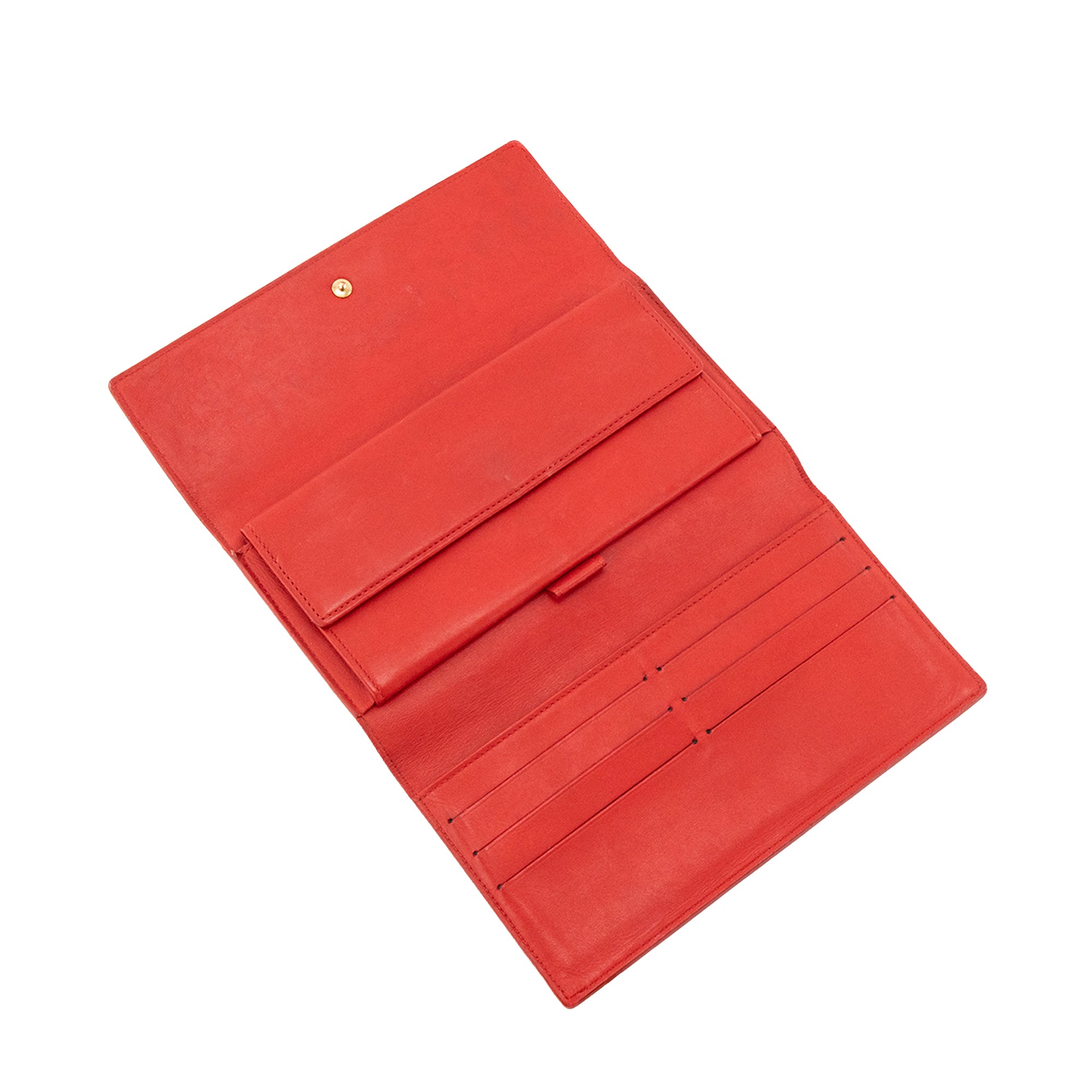 LOUIS VUITTON - Portefeuille Sarah Louis Vuitton en cuir empreinte verni rouge vintage