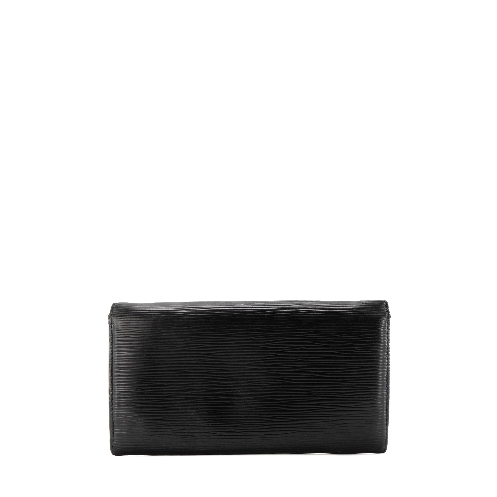 LOUIS VUITTON - Portefeuille Sarah Louis Vuitton en cuir épi noir vintage