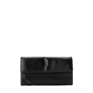 LOUIS VUITTON - Portefeuille Sarah Louis Vuitton en cuir épi noir vintage