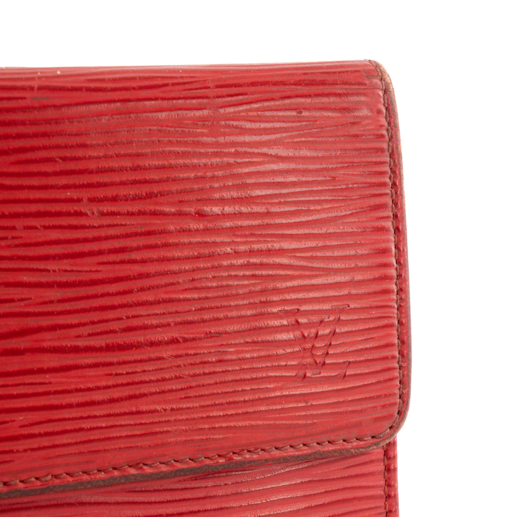LOUIS VUITTON - Portefeuille Sarah Louis Vuitton en cuir épi rouge