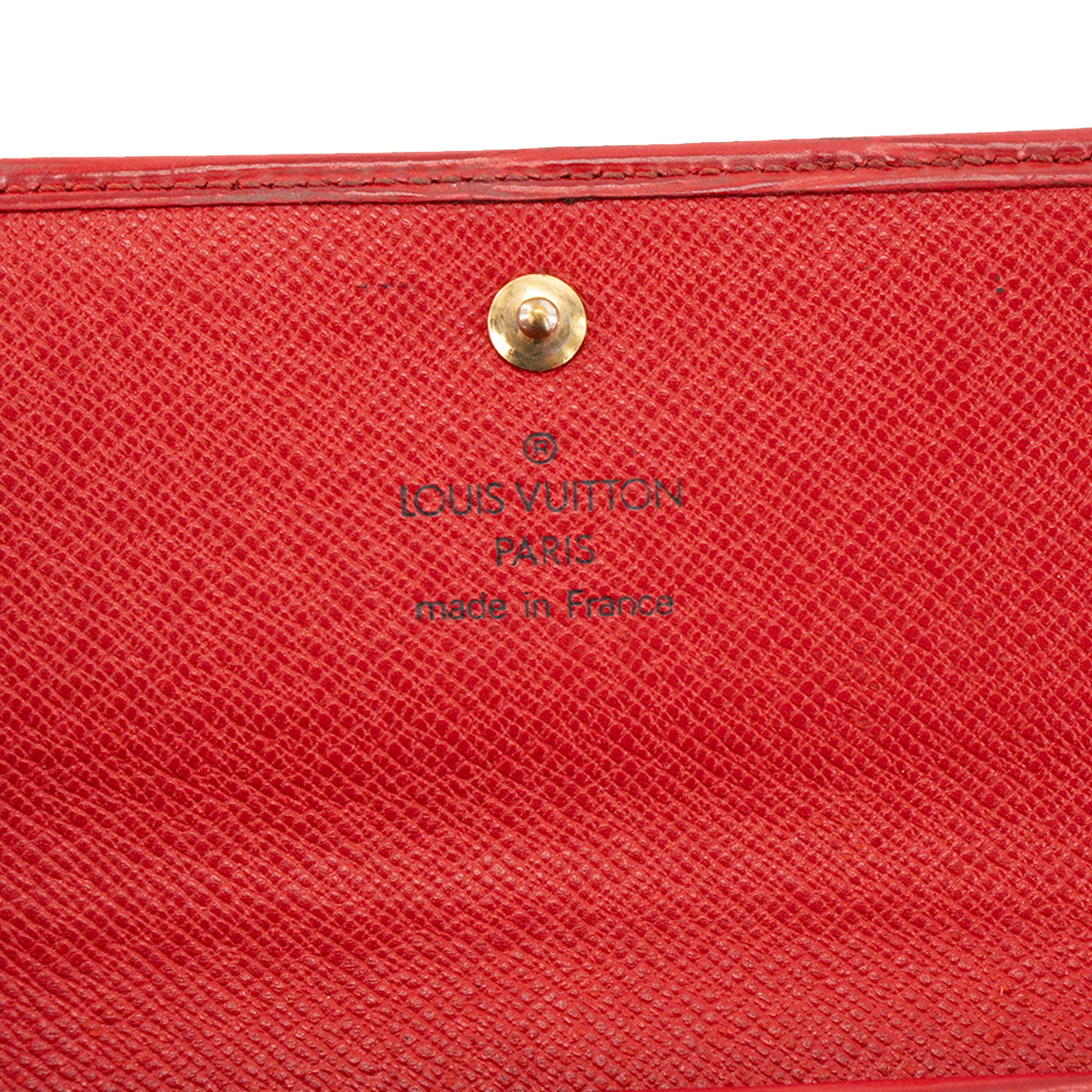 LOUIS VUITTON - Portefeuille Sarah Louis Vuitton en cuir épi rouge
