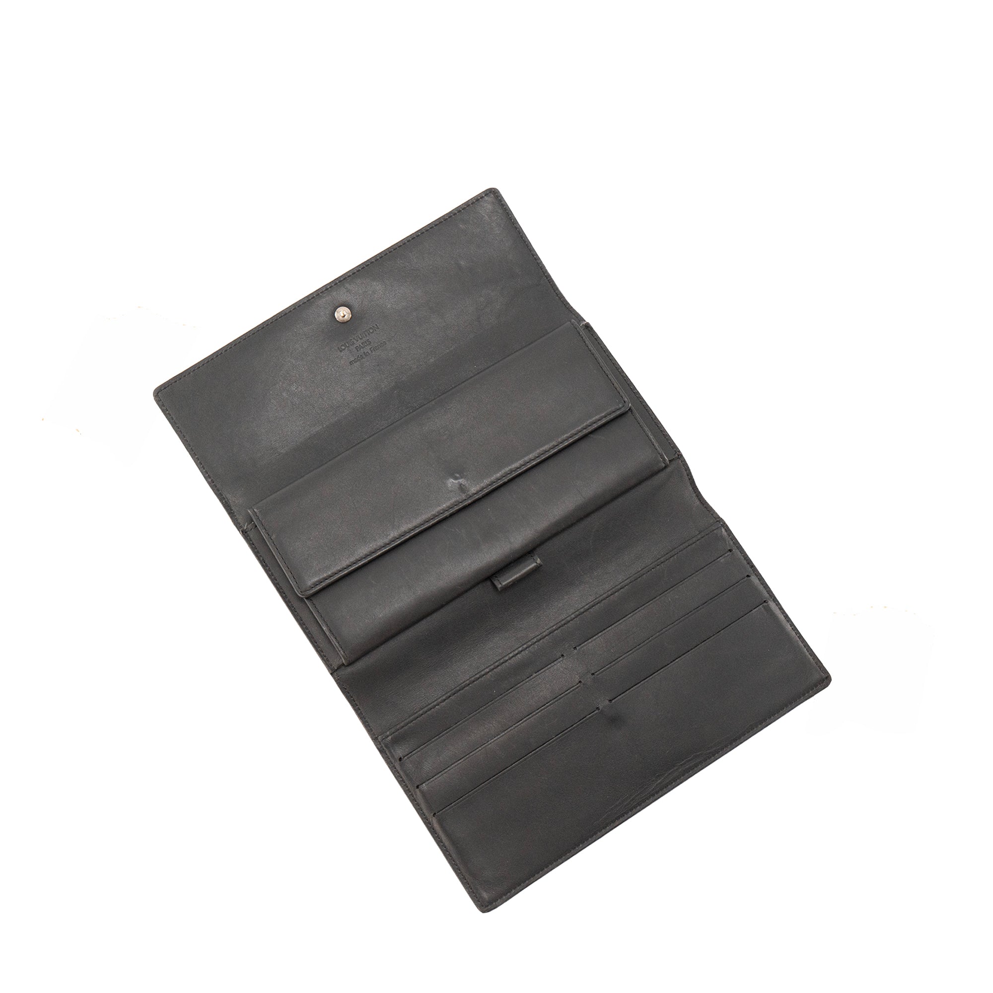 LOUIS VUITTON - Silver Iridescent Embossed Patent Leather Wallet
