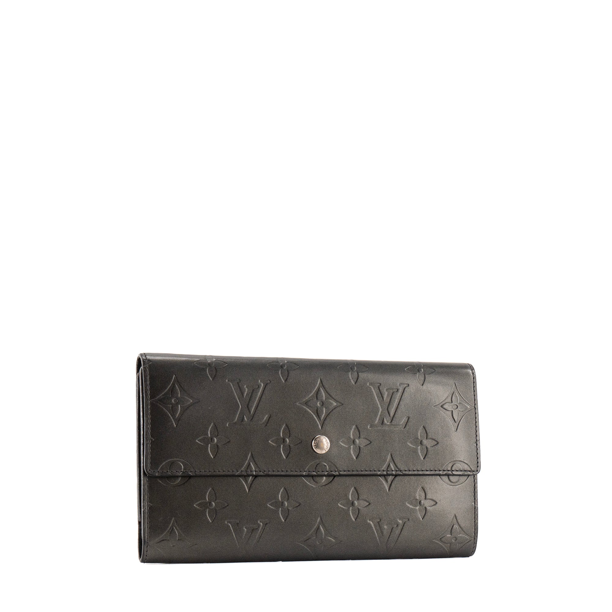 LOUIS VUITTON - Silver Iridescent Embossed Patent Leather Wallet