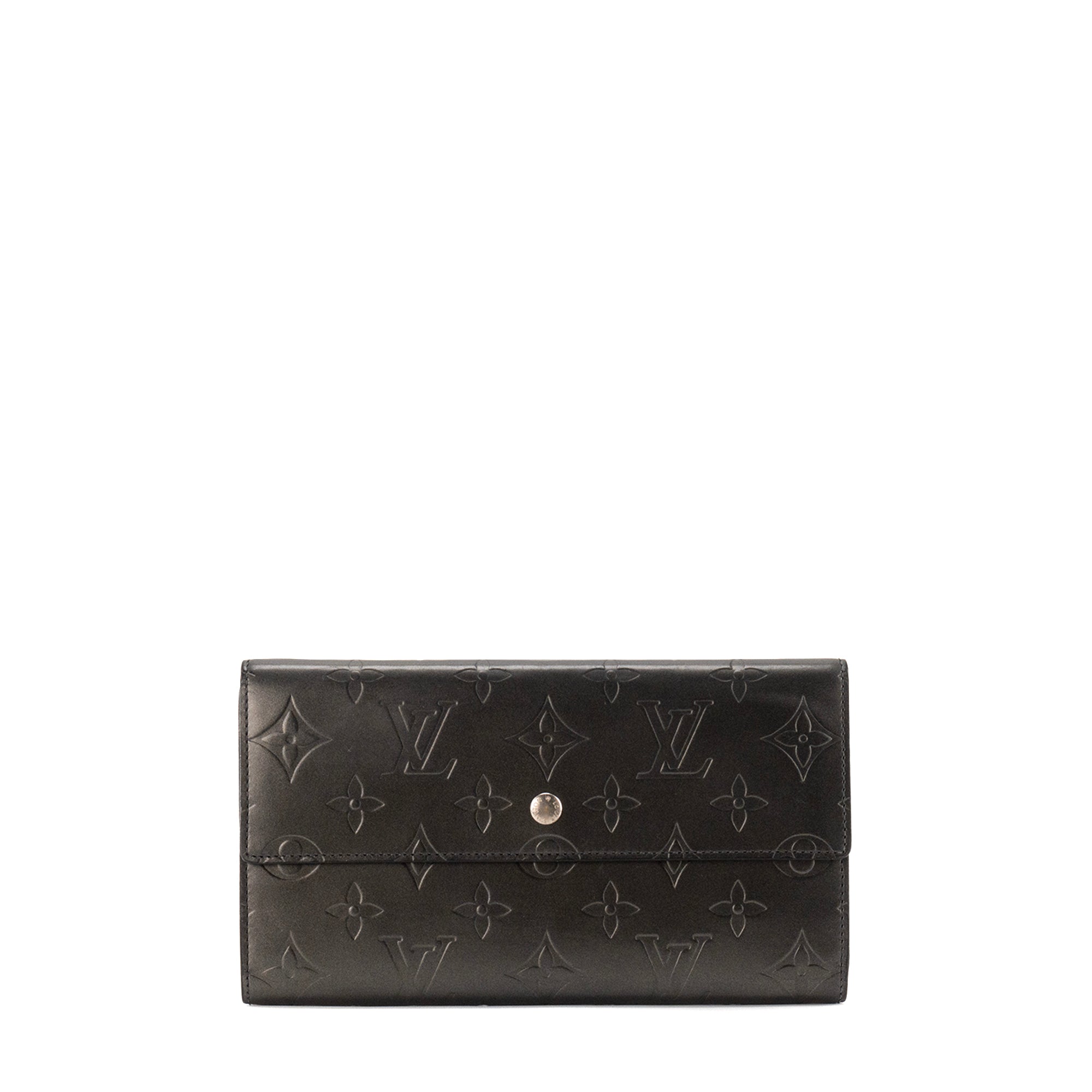 LOUIS VUITTON - Silver Iridescent Embossed Patent Leather Wallet