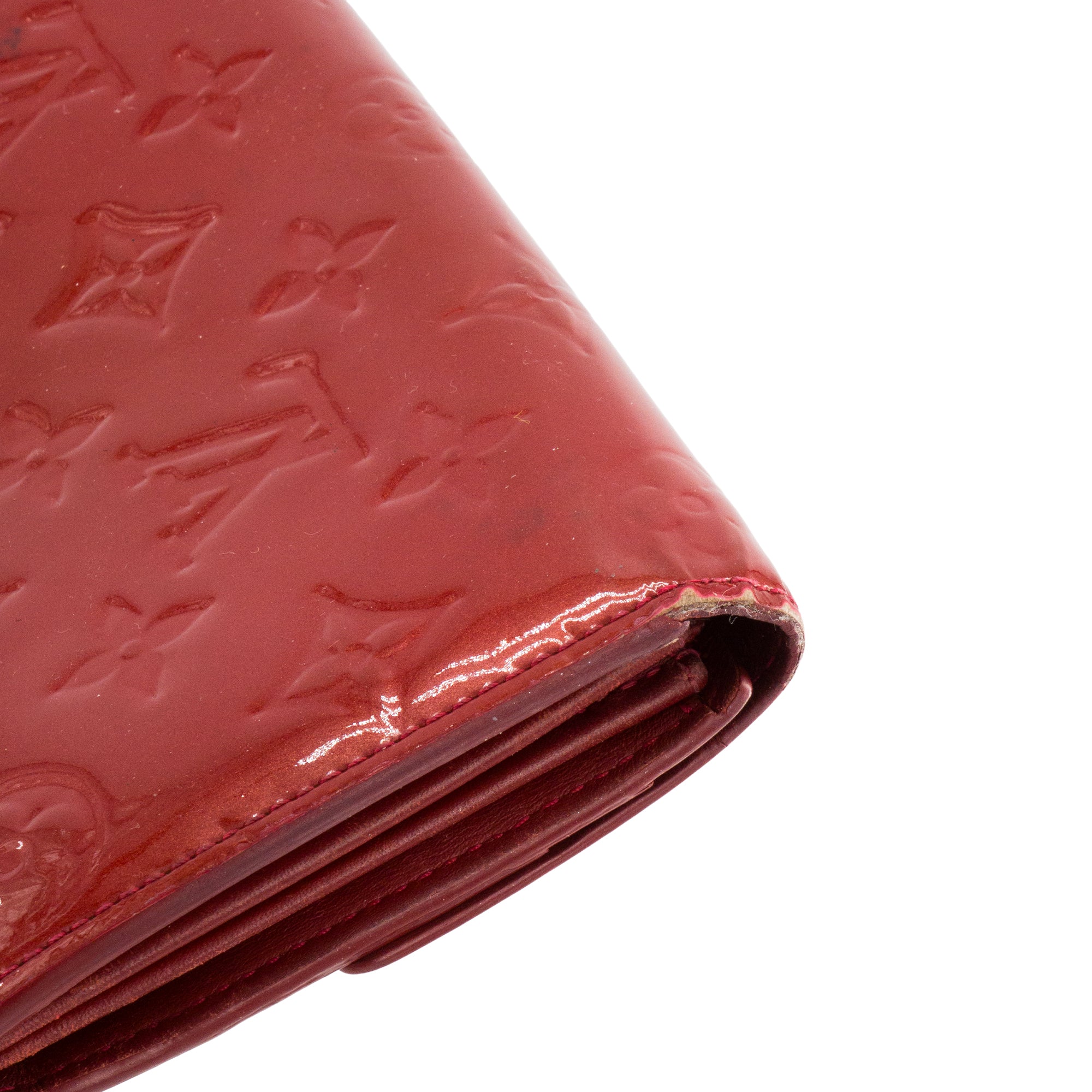 LOUIS VUITTON - Portefeuille Sarah Louis Vuitton en cuir verni rouge