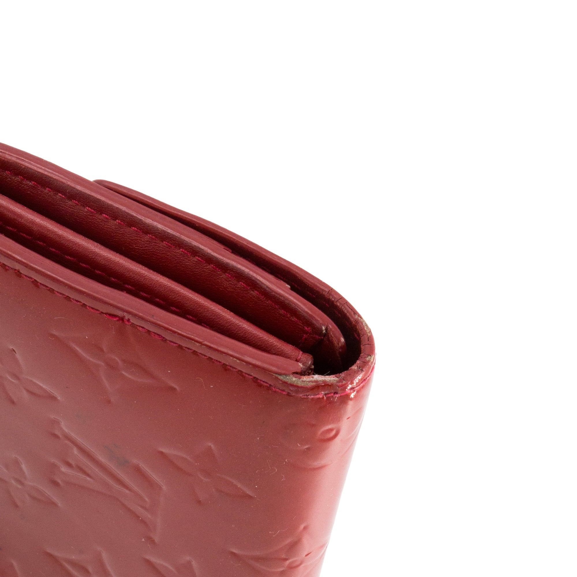 LOUIS VUITTON - Portefeuille Sarah Louis Vuitton en cuir verni rouge