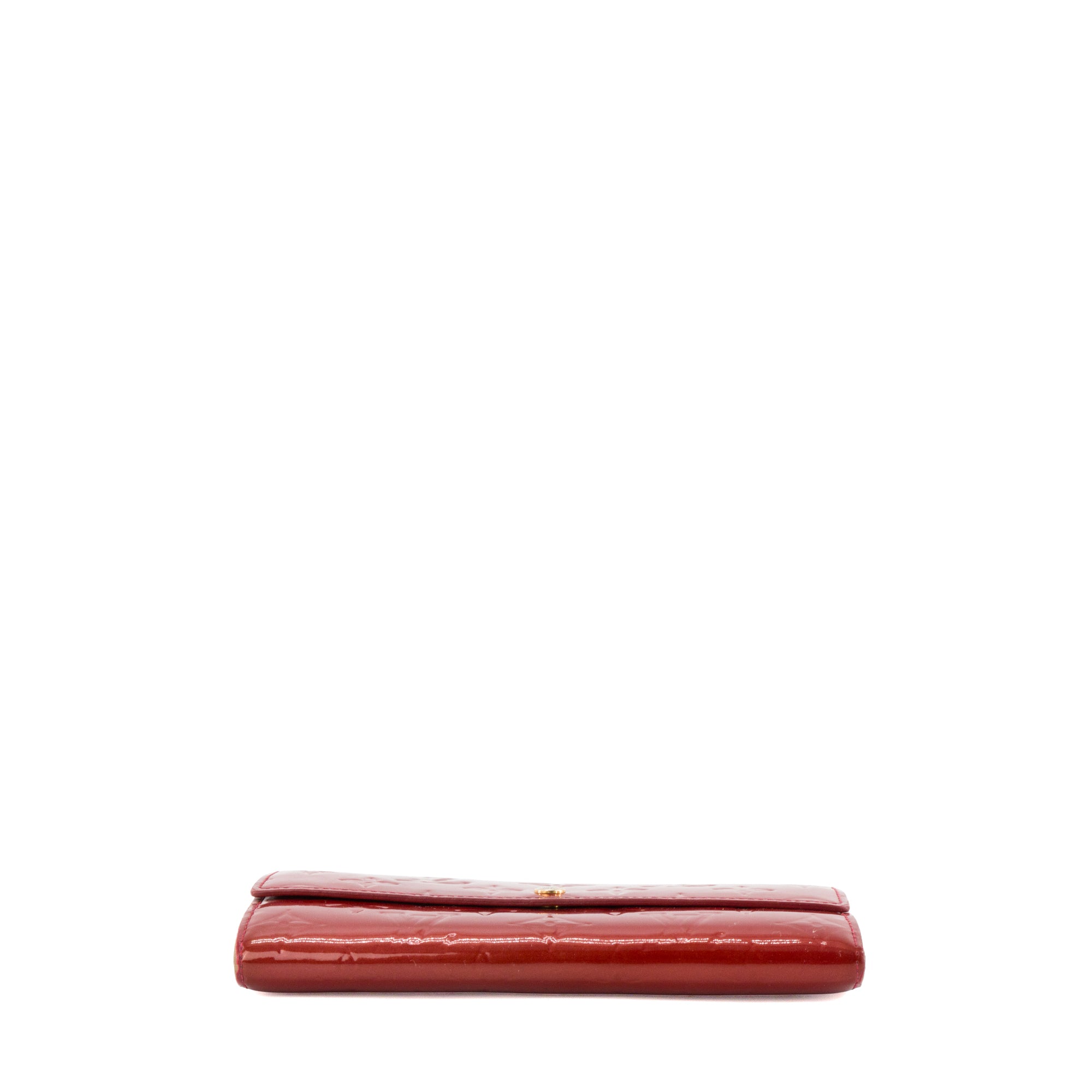 LOUIS VUITTON - Portefeuille Sarah Louis Vuitton en cuir verni rouge