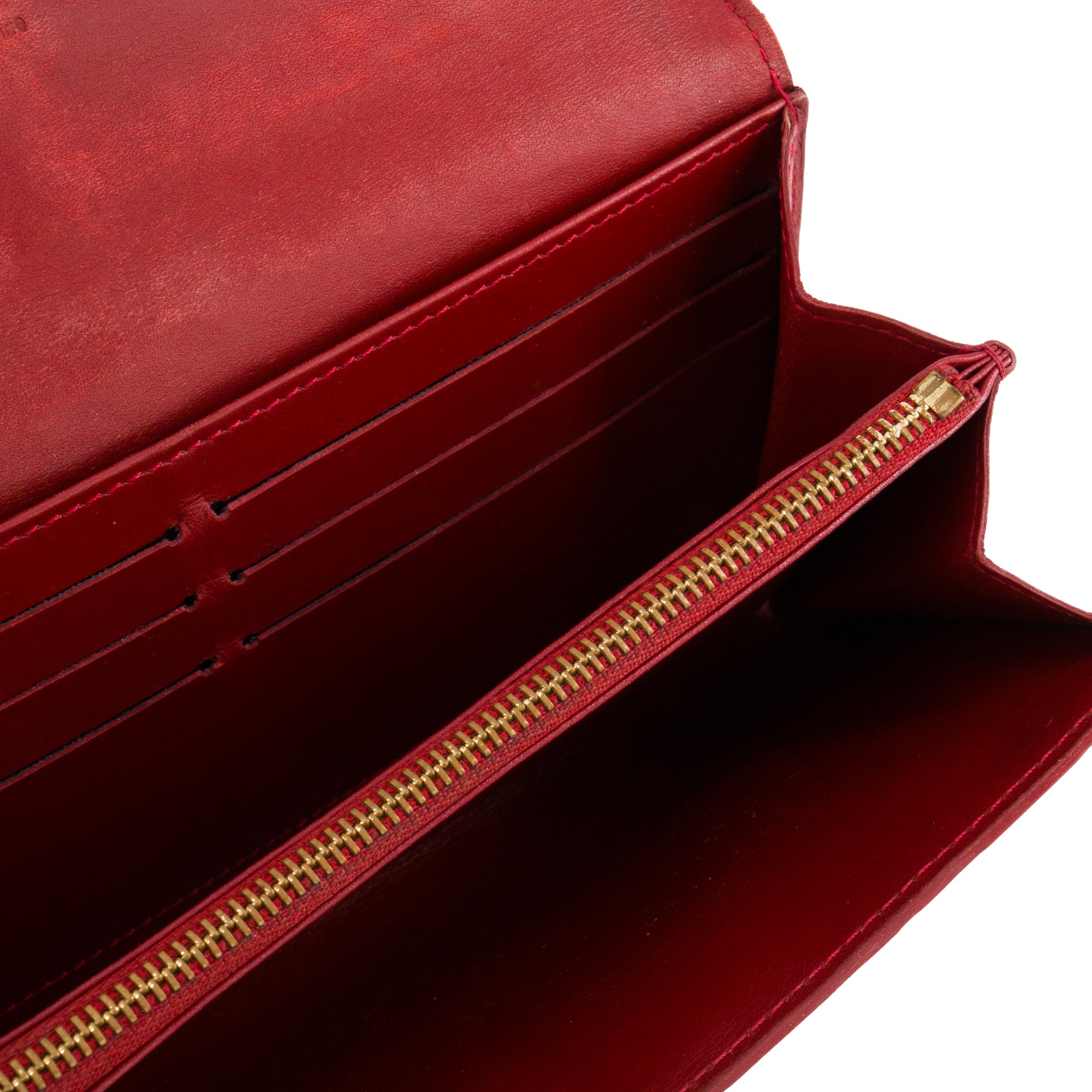 LOUIS VUITTON - Portefeuille Sarah Louis Vuitton en cuir verni rouge