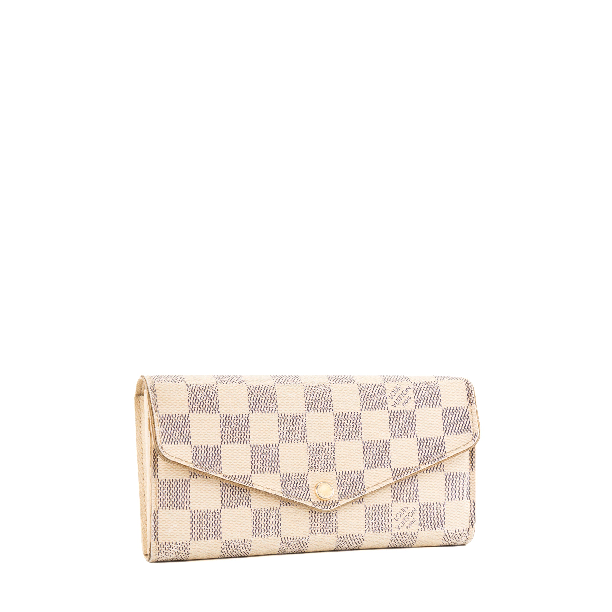 LOUIS VUITTON - Portefeuille Sarah Louis Vuitton en toile damier azur