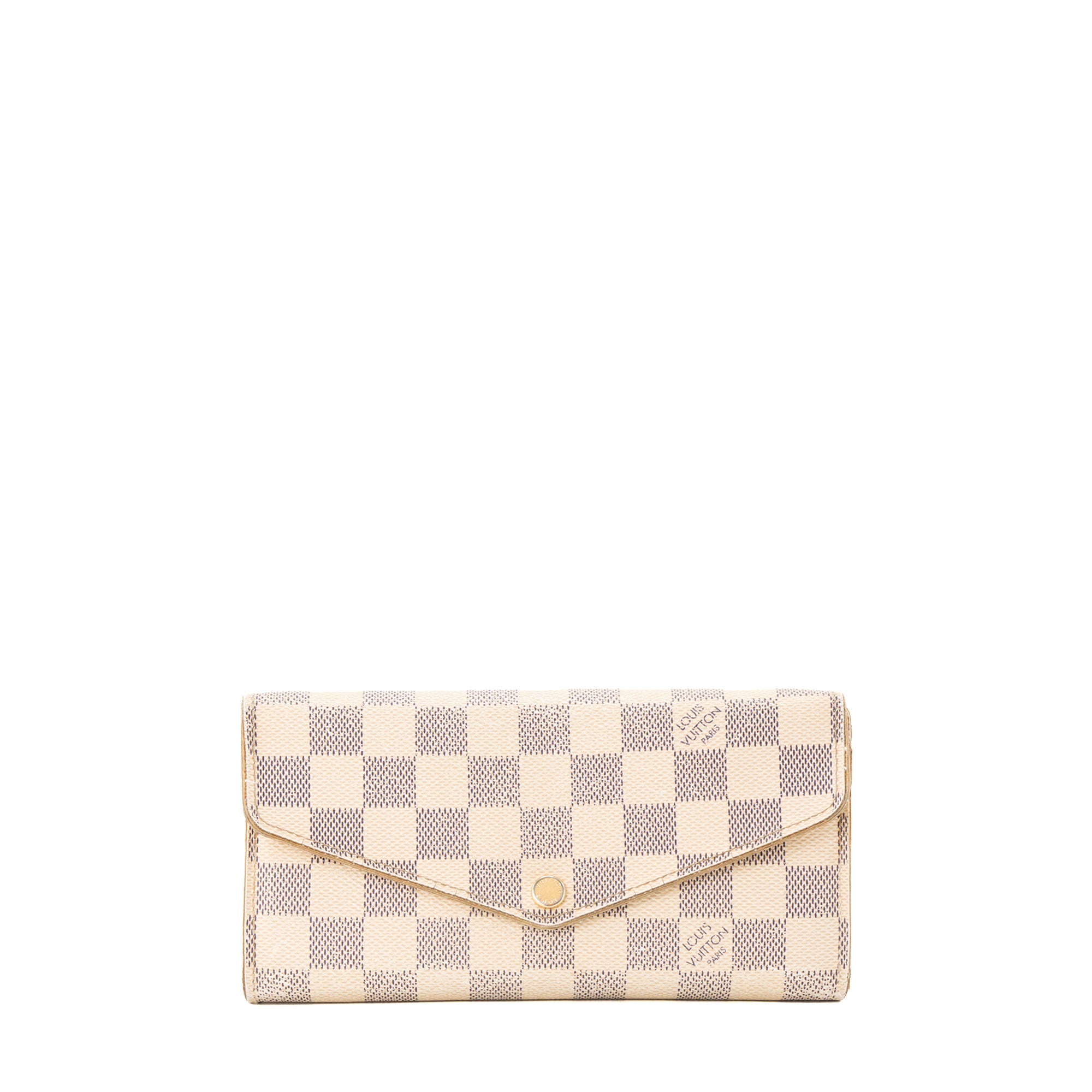 LOUIS VUITTON - Portefeuille Sarah Louis Vuitton en toile damier azur