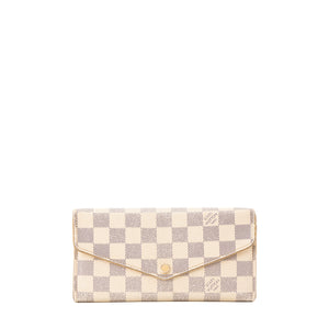 LOUIS VUITTON - Portefeuille Sarah Louis Vuitton en toile damier azur