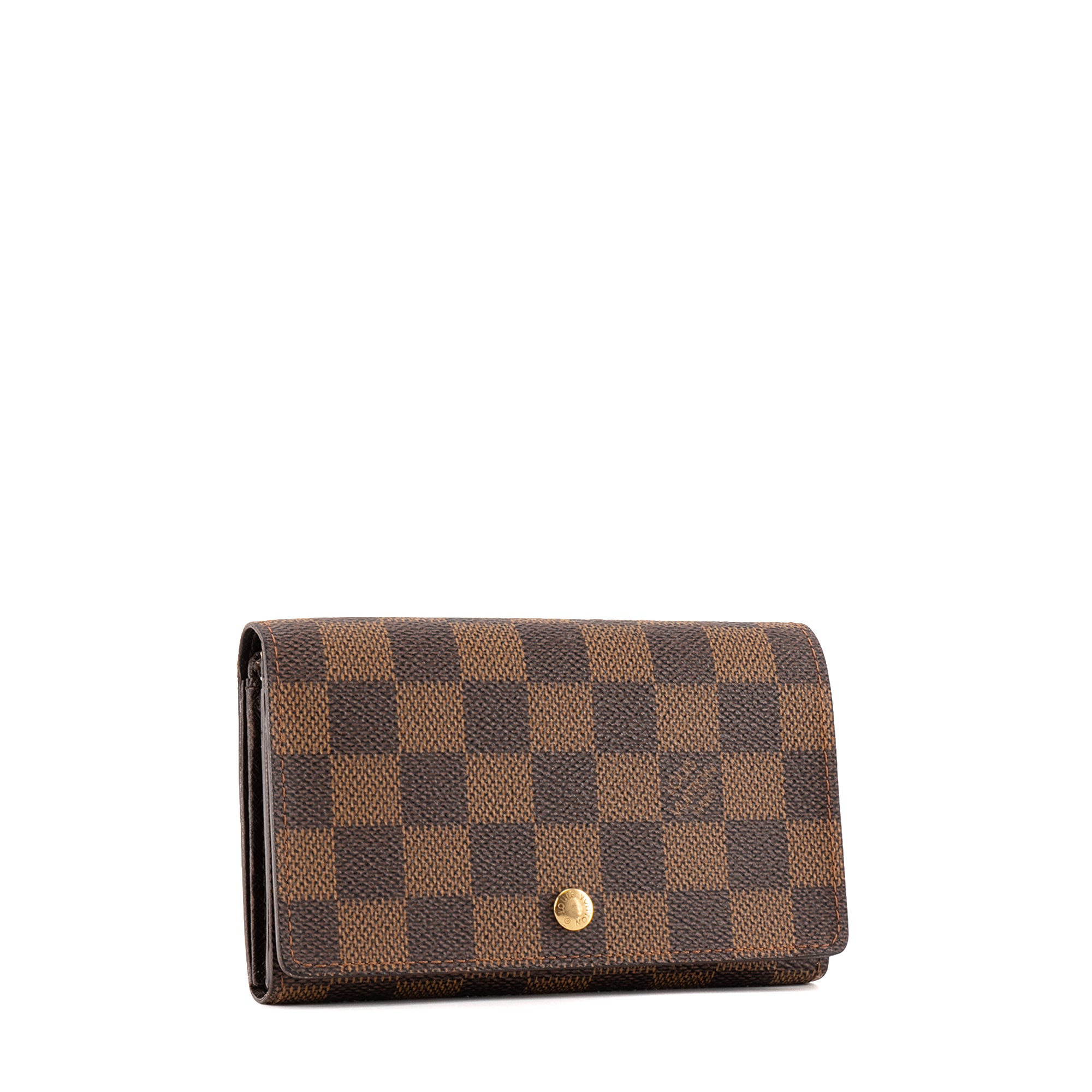 LOUIS VUITTON - Portefeuille Trésor Louis Vuitton en toile damier ébène