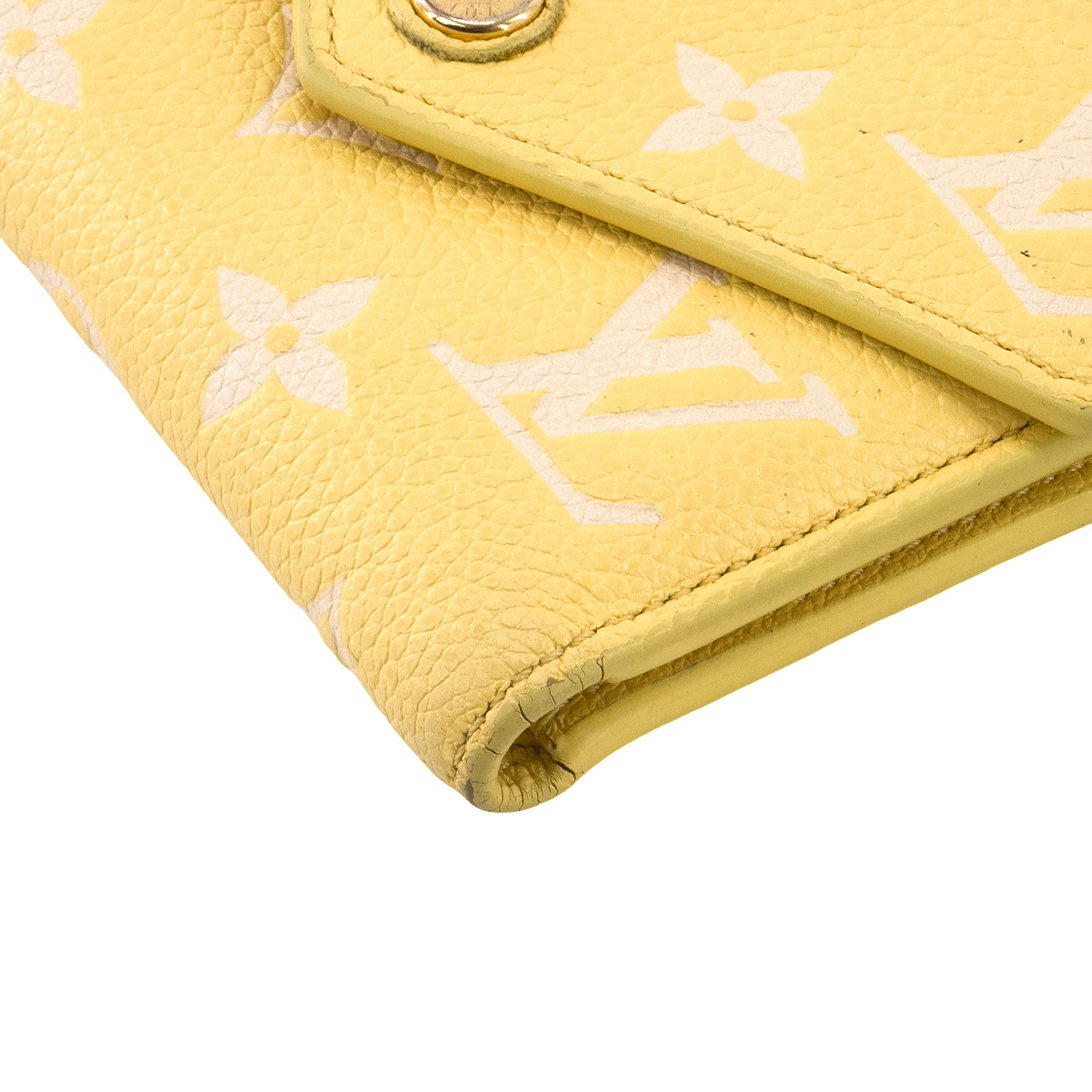 LOUIS VUITTON - Portefeuille Victorine Louis Vuitton en cuir empreinte jaune