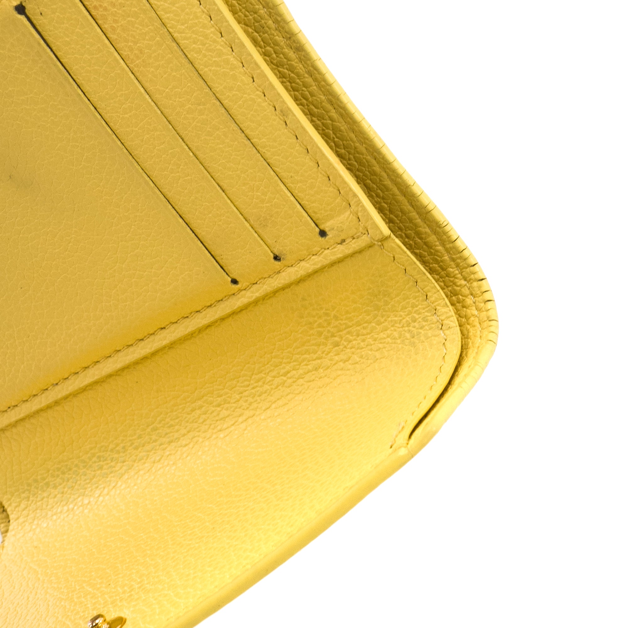 LOUIS VUITTON - Portefeuille Victorine Louis Vuitton en cuir empreinte jaune