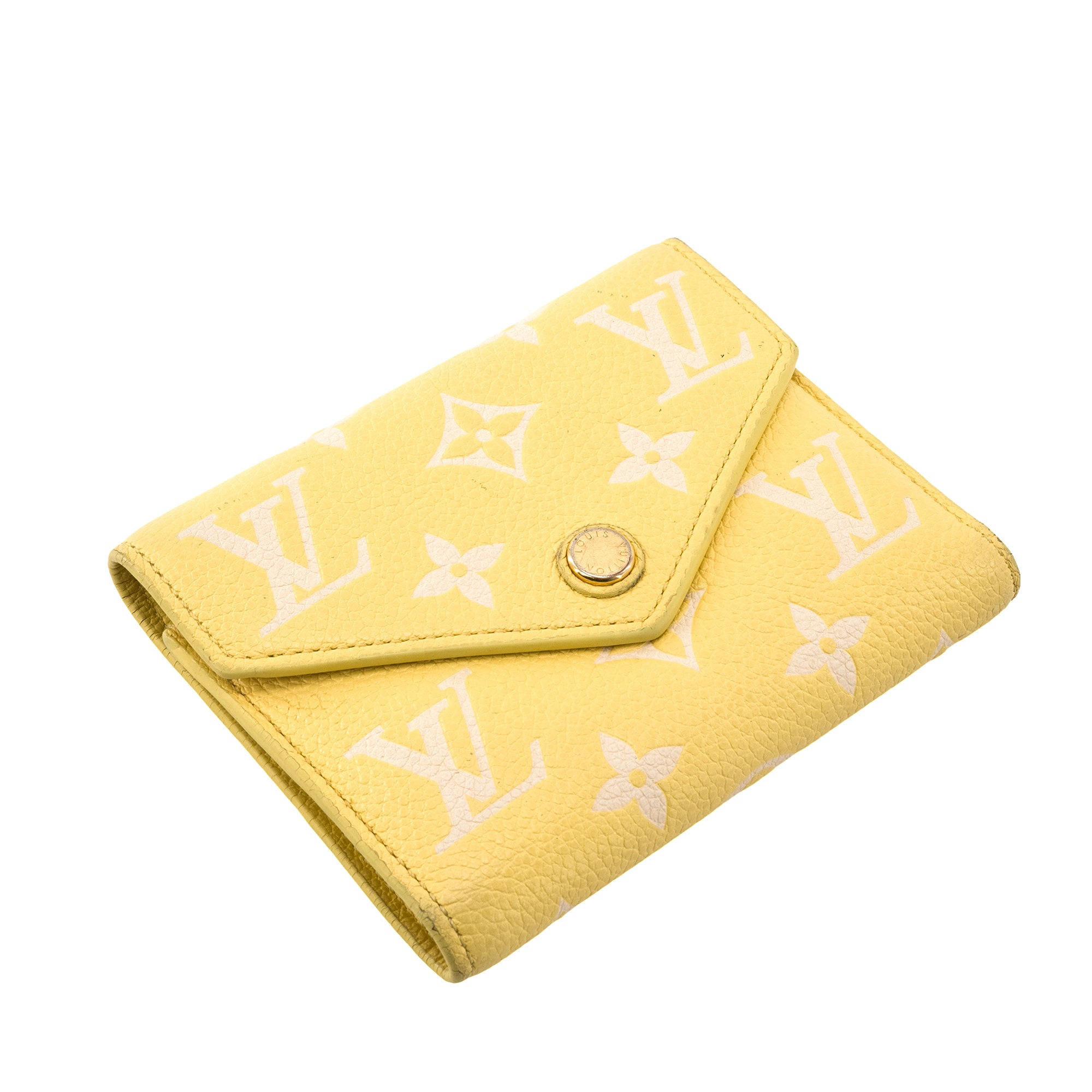 LOUIS VUITTON - Portefeuille Victorine Louis Vuitton en cuir empreinte jaune