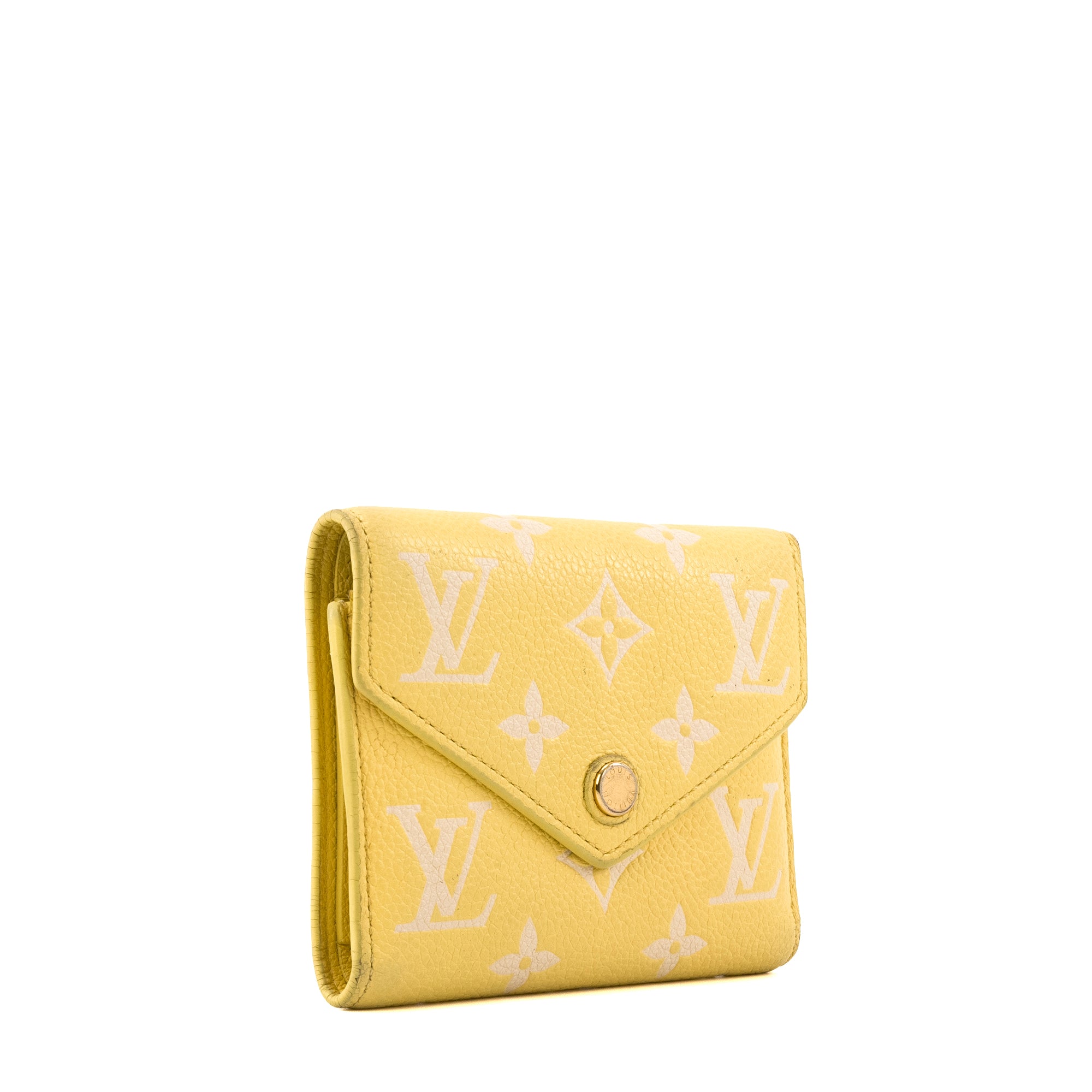 LOUIS VUITTON - Portefeuille Victorine Louis Vuitton en cuir empreinte jaune