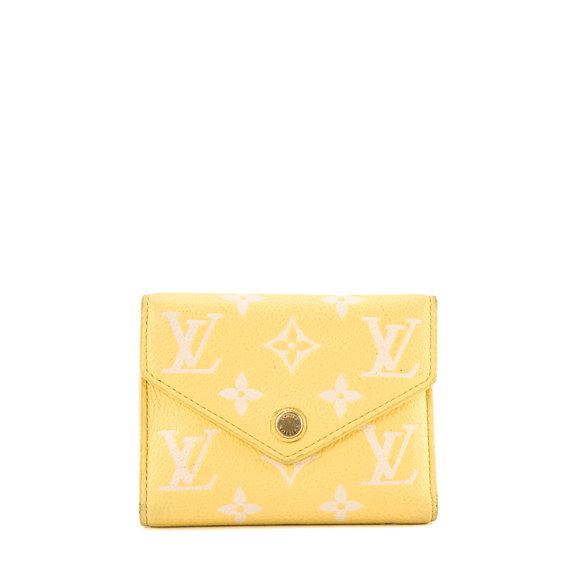 LOUIS VUITTON - Portefeuille Victorine Louis Vuitton en cuir empreinte jaune