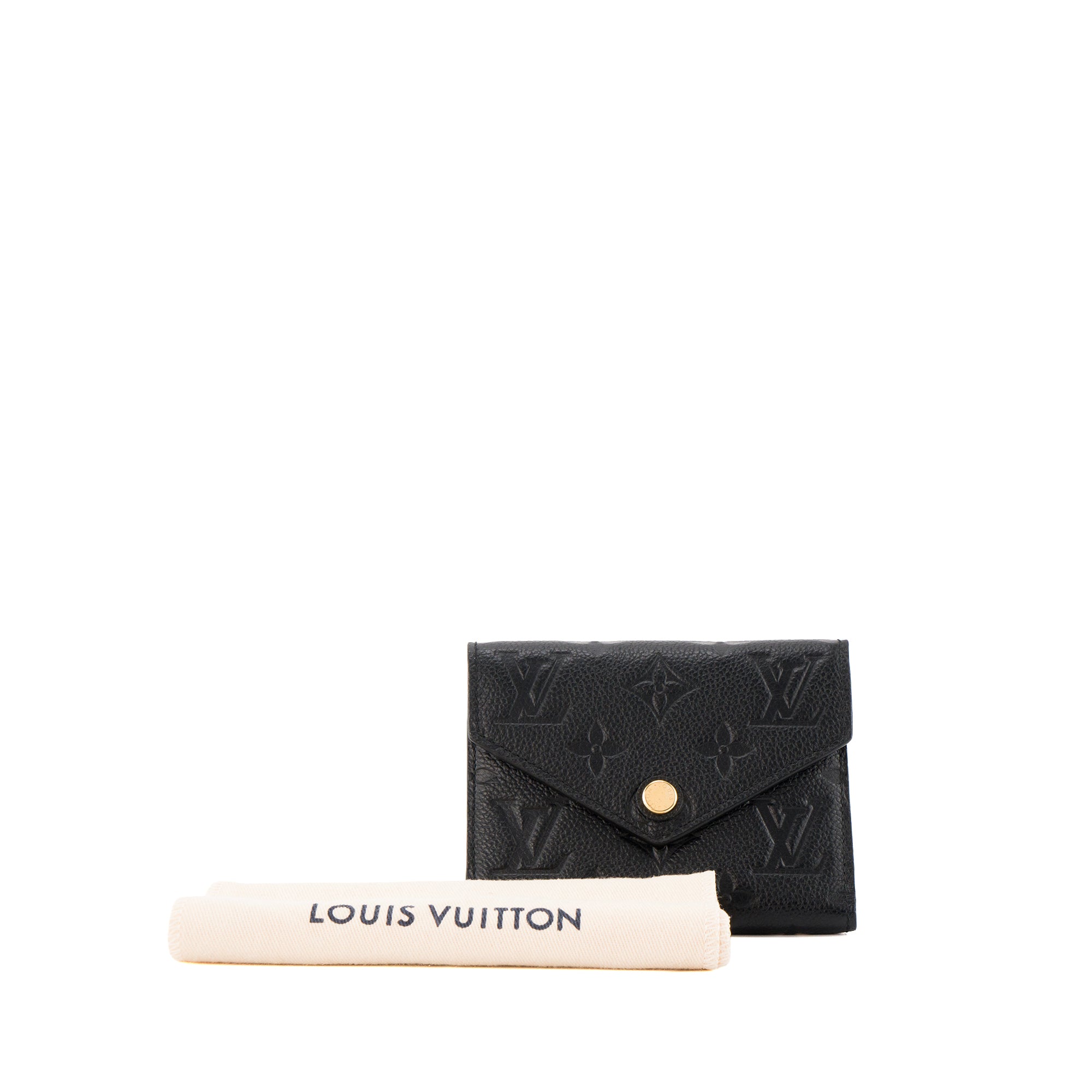 LOUIS VUITTON - Portefeuille Victorine Louis Vuitton en cuir grainé noir