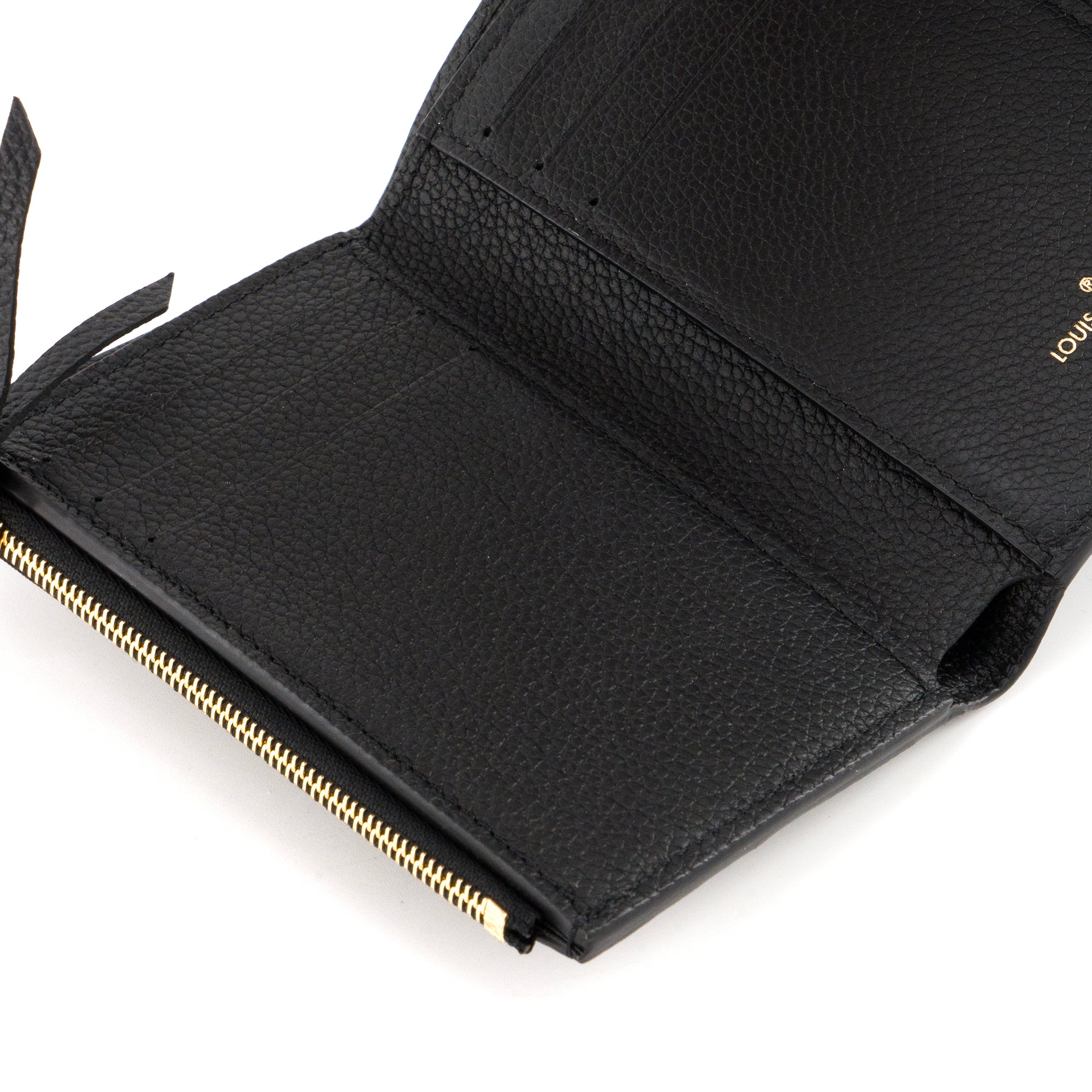 LOUIS VUITTON - Portefeuille Victorine Louis Vuitton en cuir grainé noir