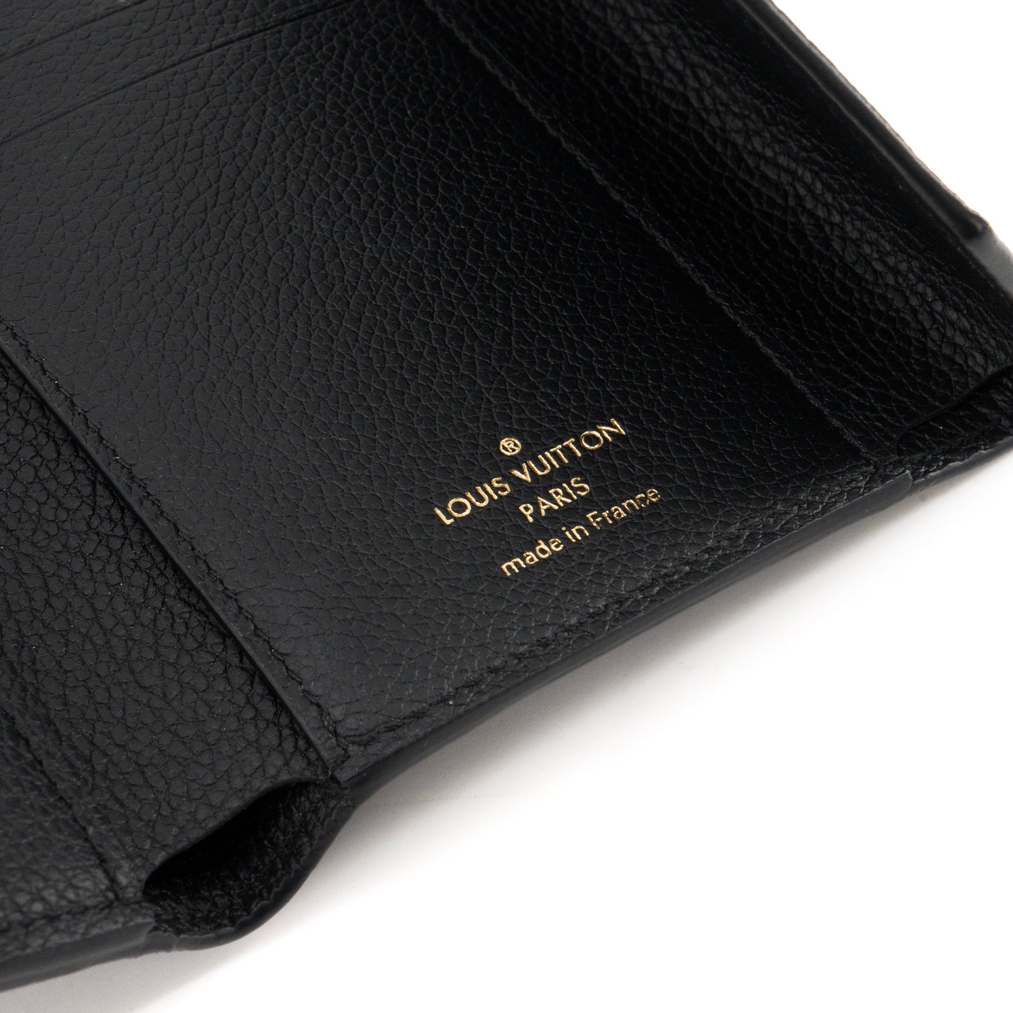 LOUIS VUITTON - Portefeuille Victorine Louis Vuitton en cuir grainé noir