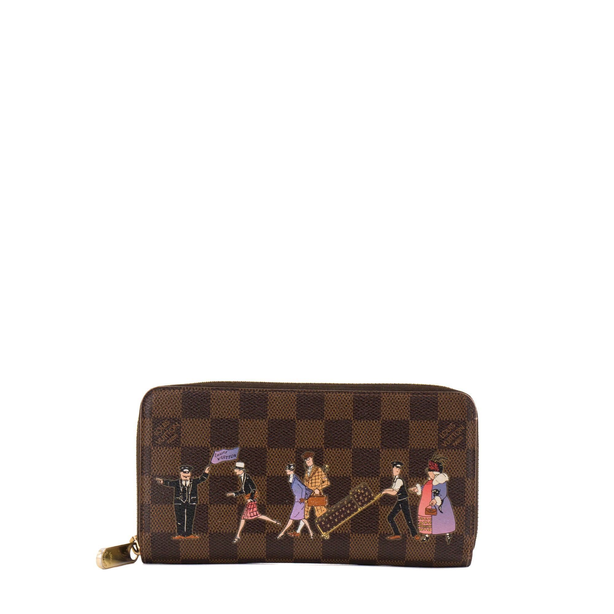 LOUIS VUITTON - Portefeuille Zippy Illustre Louis Vuitton en toile enduite damier édition limitée