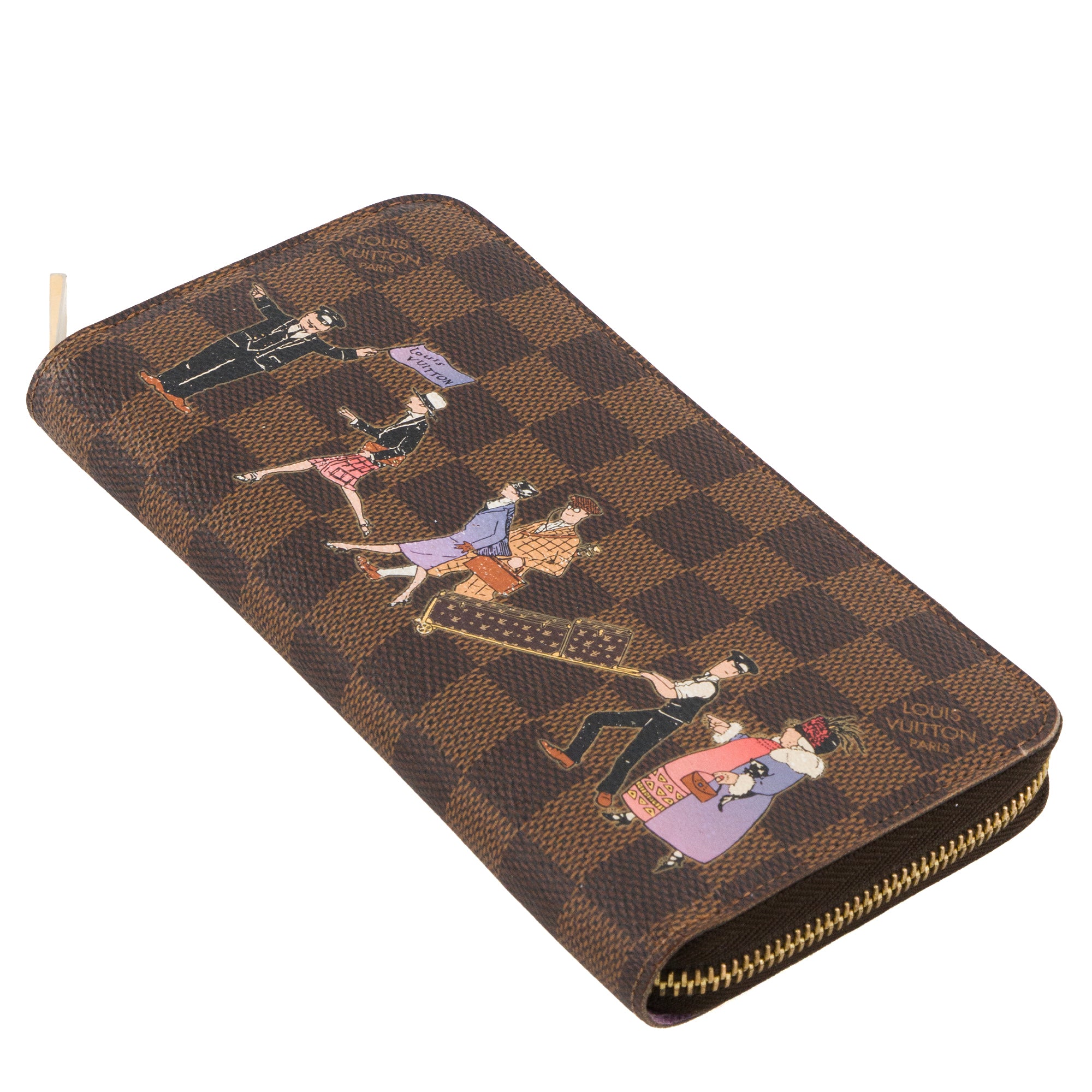 LOUIS VUITTON - Portefeuille Zippy Illustre Louis Vuitton en toile enduite damier édition limitée
