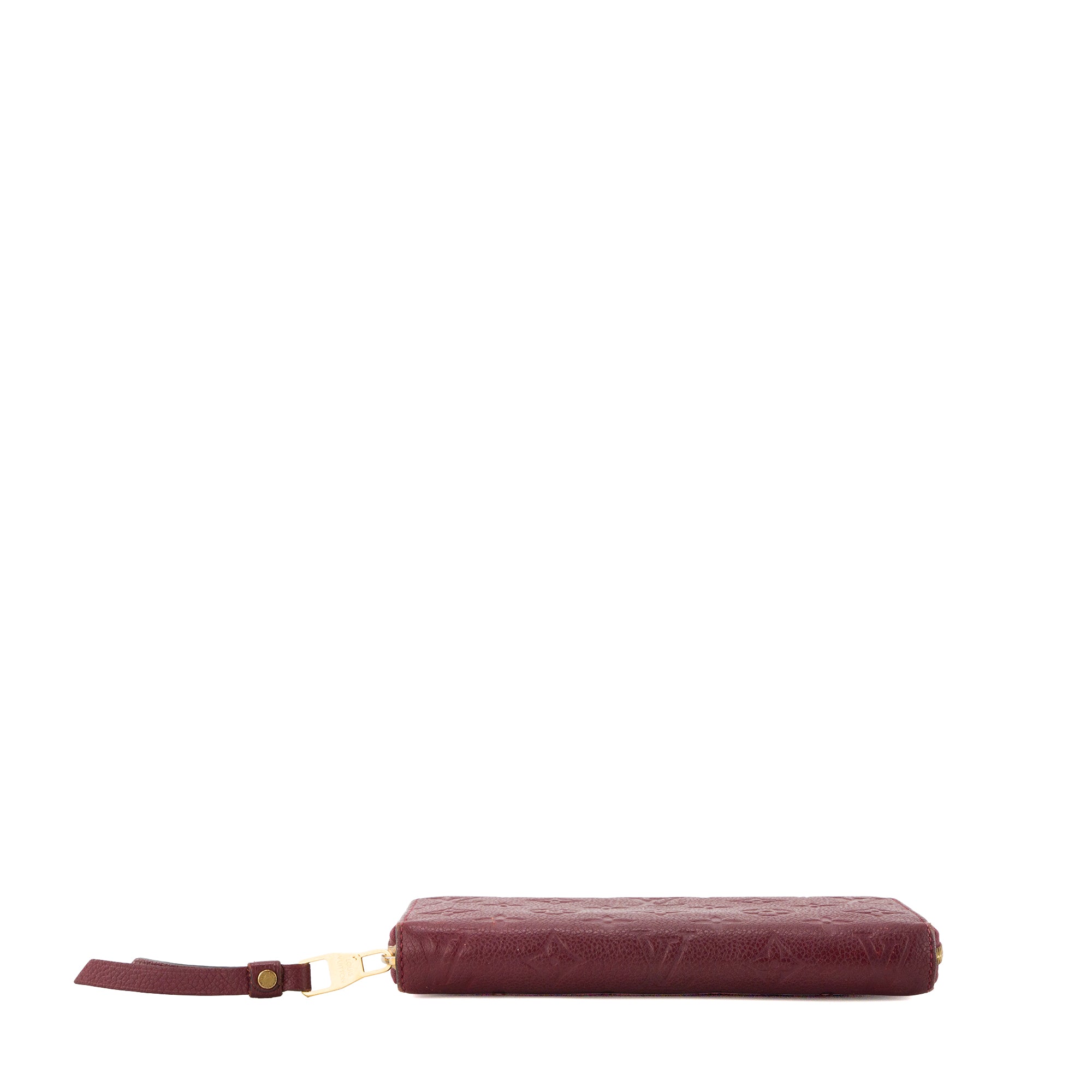 LOUIS VUITTON - Portefeuille Zippy Louis Vuitton en cuir empreinte bordeaux