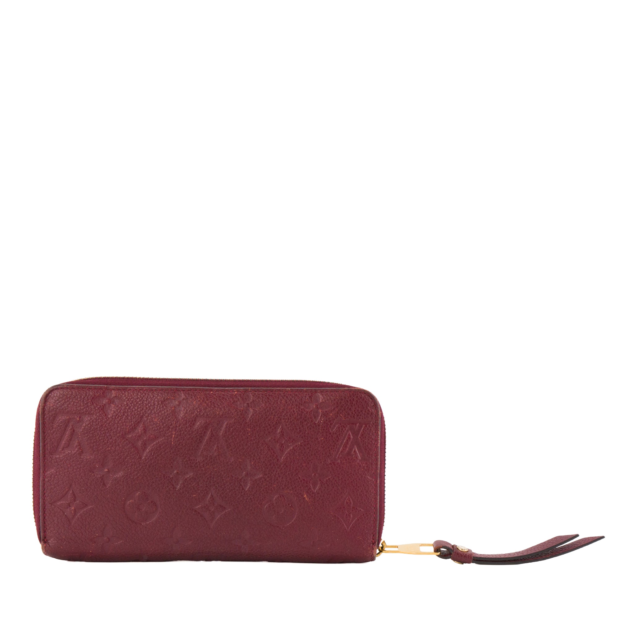 LOUIS VUITTON - Portefeuille Zippy Louis Vuitton en cuir empreinte bordeaux