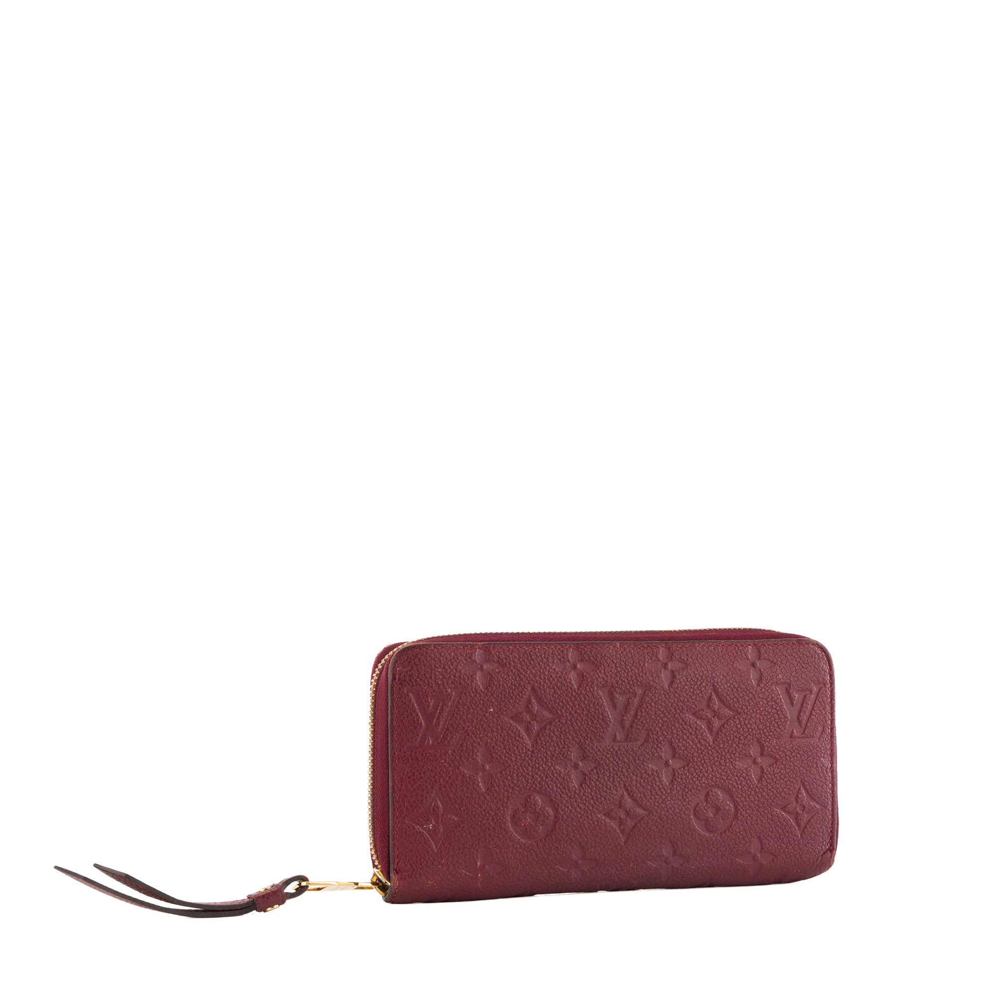 LOUIS VUITTON - Portefeuille Zippy Louis Vuitton en cuir empreinte bordeaux
