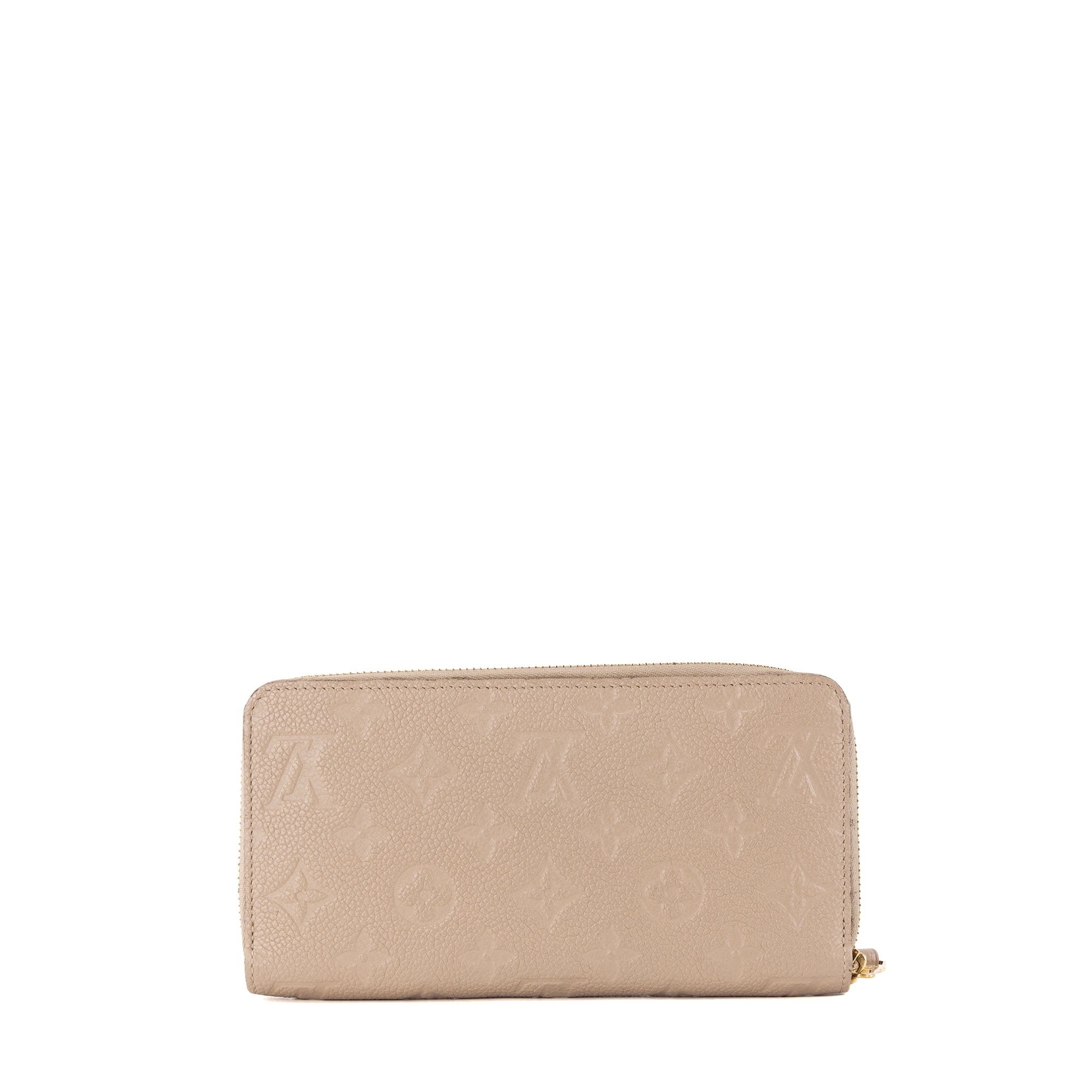 LOUIS VUITTON - Portefeuille Zippy Louis Vuitton en cuir empreinte taupe