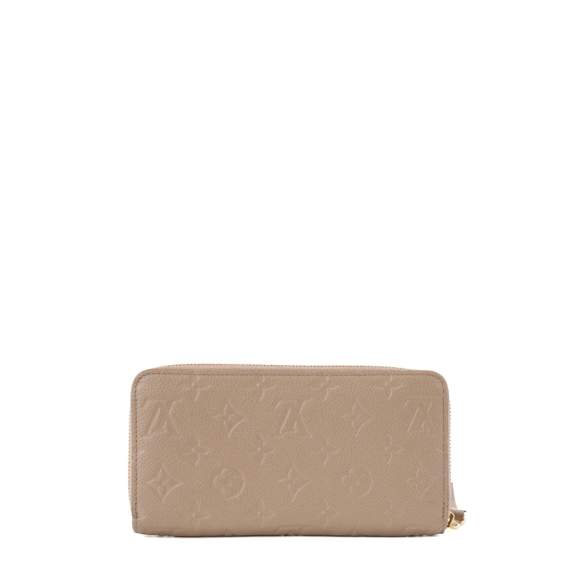LOUIS VUITTON - Portefeuille Zippy Louis Vuitton en cuir empreinte taupe