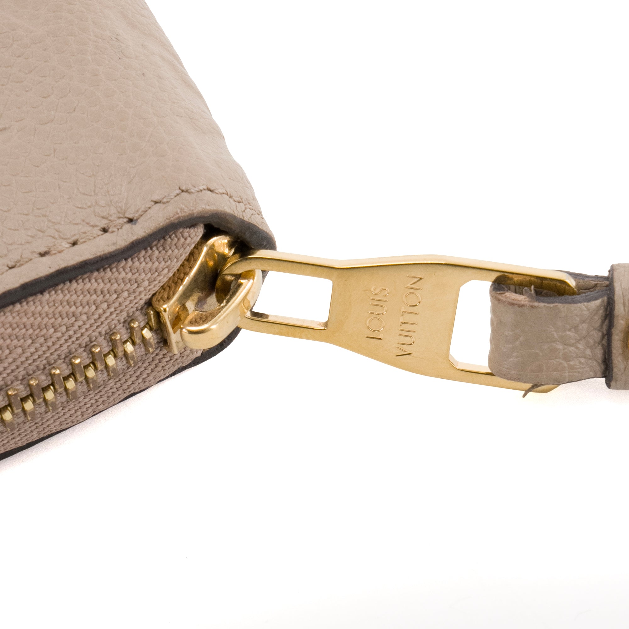 LOUIS VUITTON - Portefeuille Zippy Louis Vuitton en cuir empreinte taupe