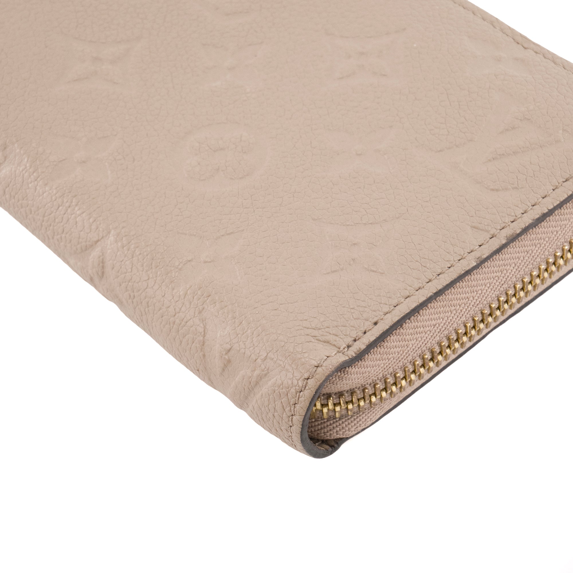 LOUIS VUITTON - Portefeuille Zippy Louis Vuitton en cuir empreinte taupe