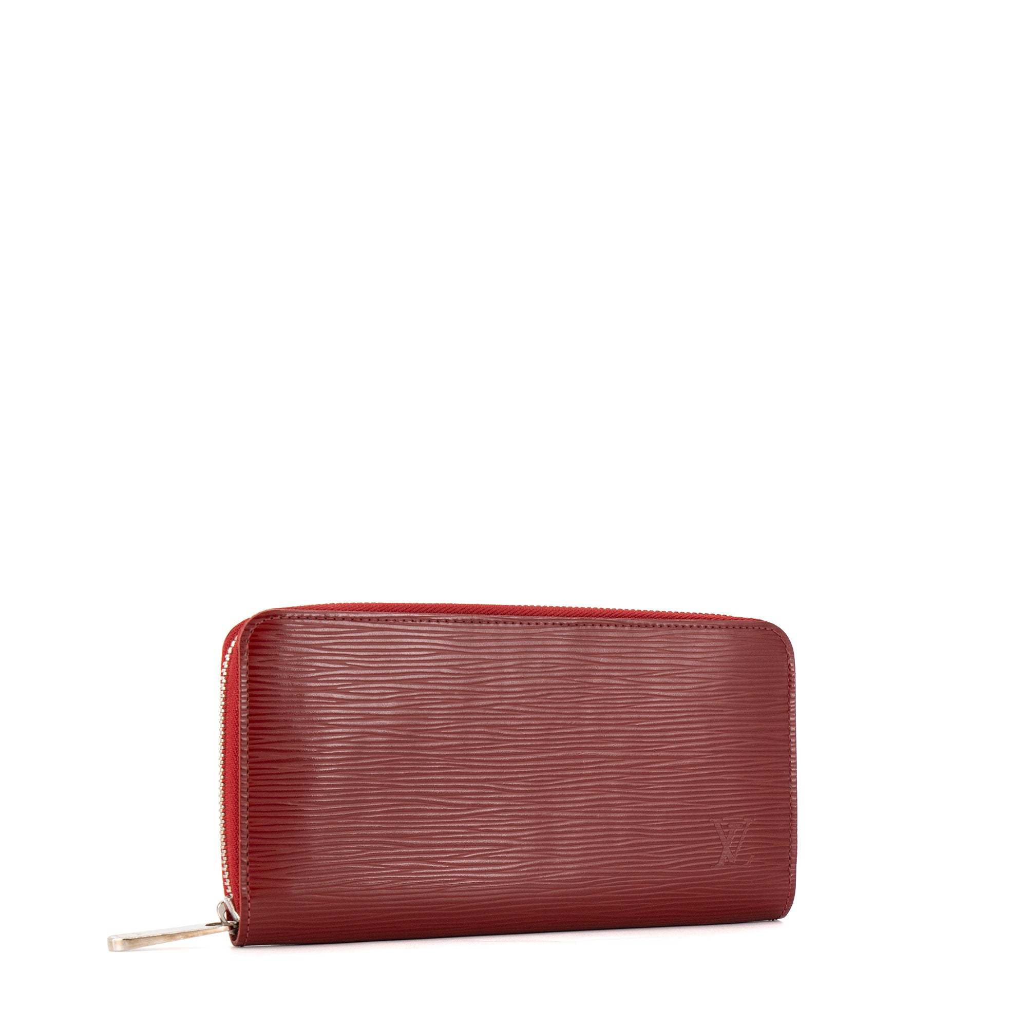 LOUIS VUITTON - Portefeuille Zippy Louis Vuitton en cuir épi rouge