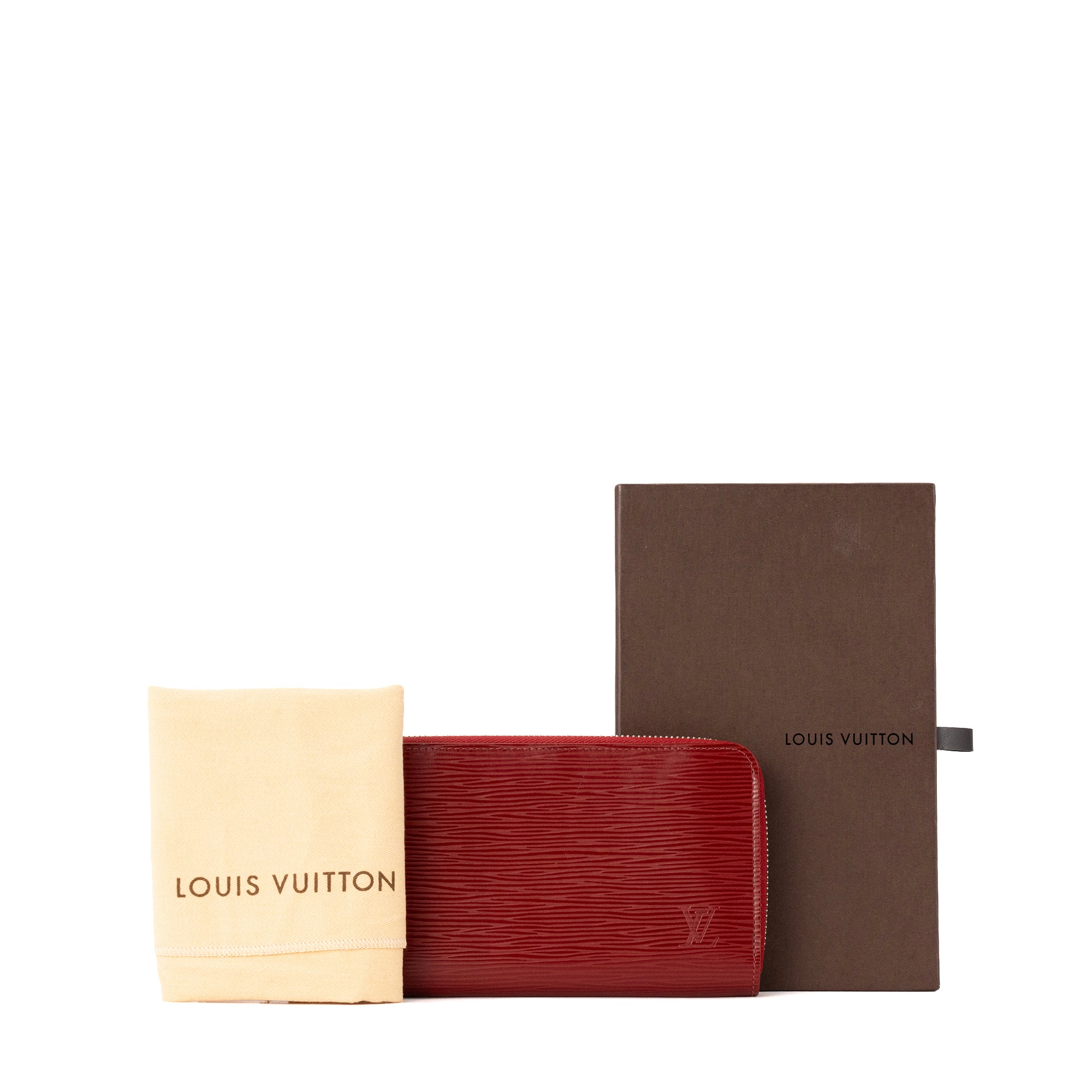 LOUIS VUITTON - Portefeuille Zippy Louis Vuitton en cuir épi rouge