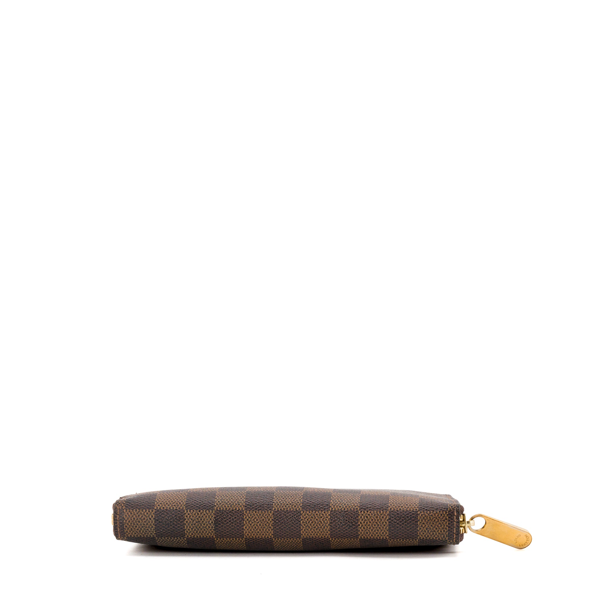 LOUIS VUITTON - Portefeuille Zippy Louis Vuitton en toile damier ébène vintage