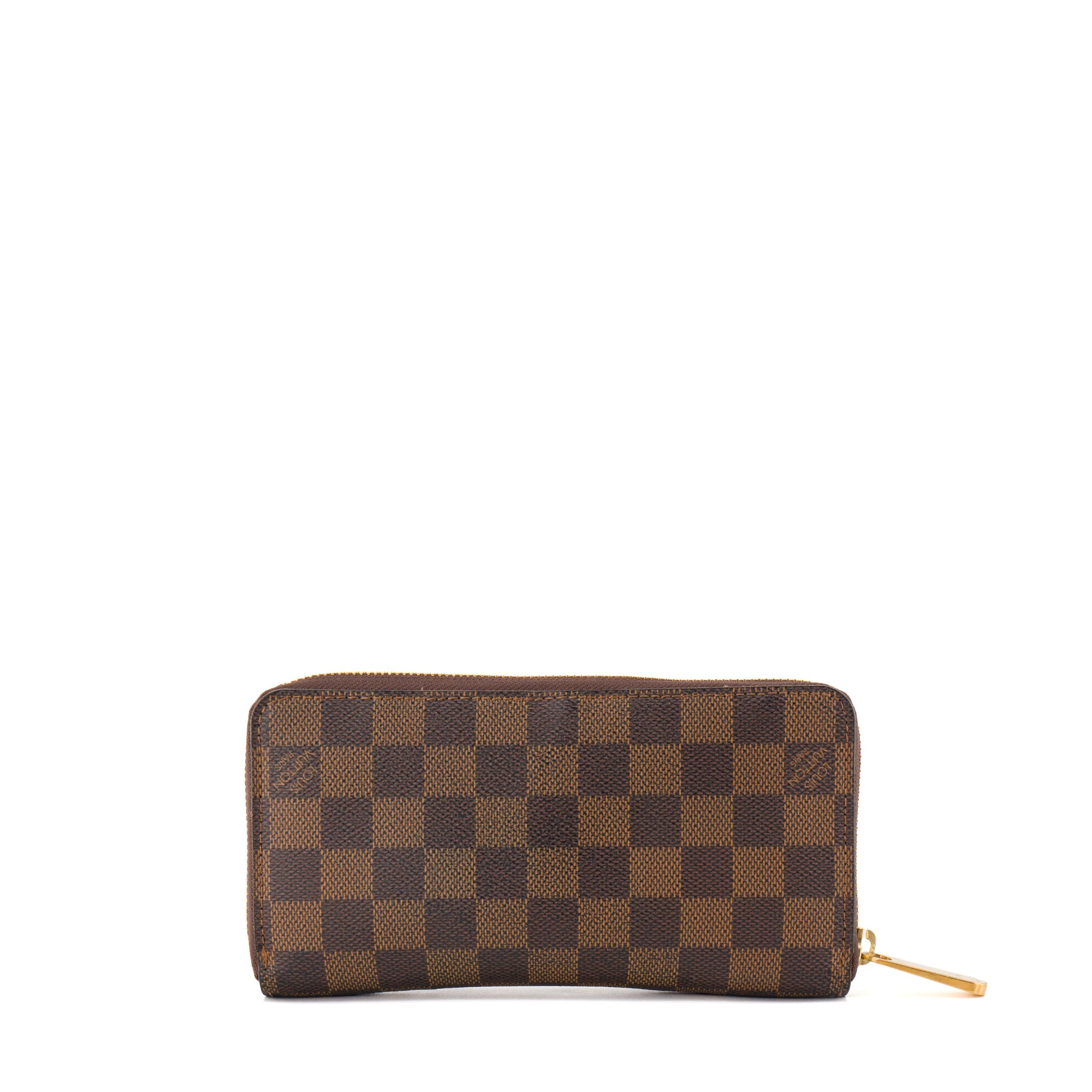 LOUIS VUITTON - Portefeuille Zippy Louis Vuitton en toile damier ébène vintage