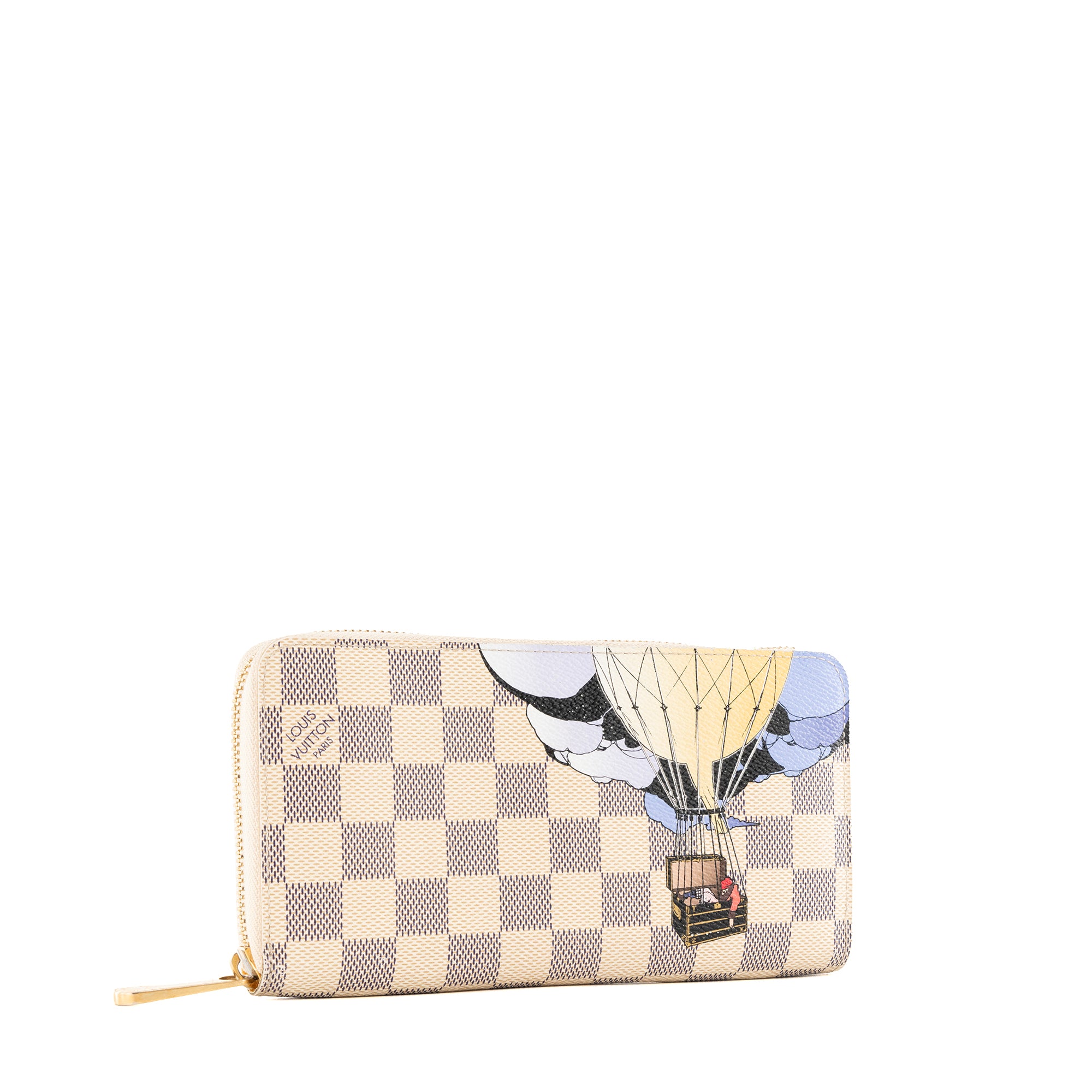 LOUIS VUITTON - Portefeuille Zippy Louis Vuitton en toile enduite damier azur édition limitée