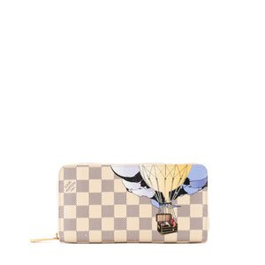 LOUIS VUITTON - Portefeuille Zippy Louis Vuitton en toile enduite damier azur édition limitée
