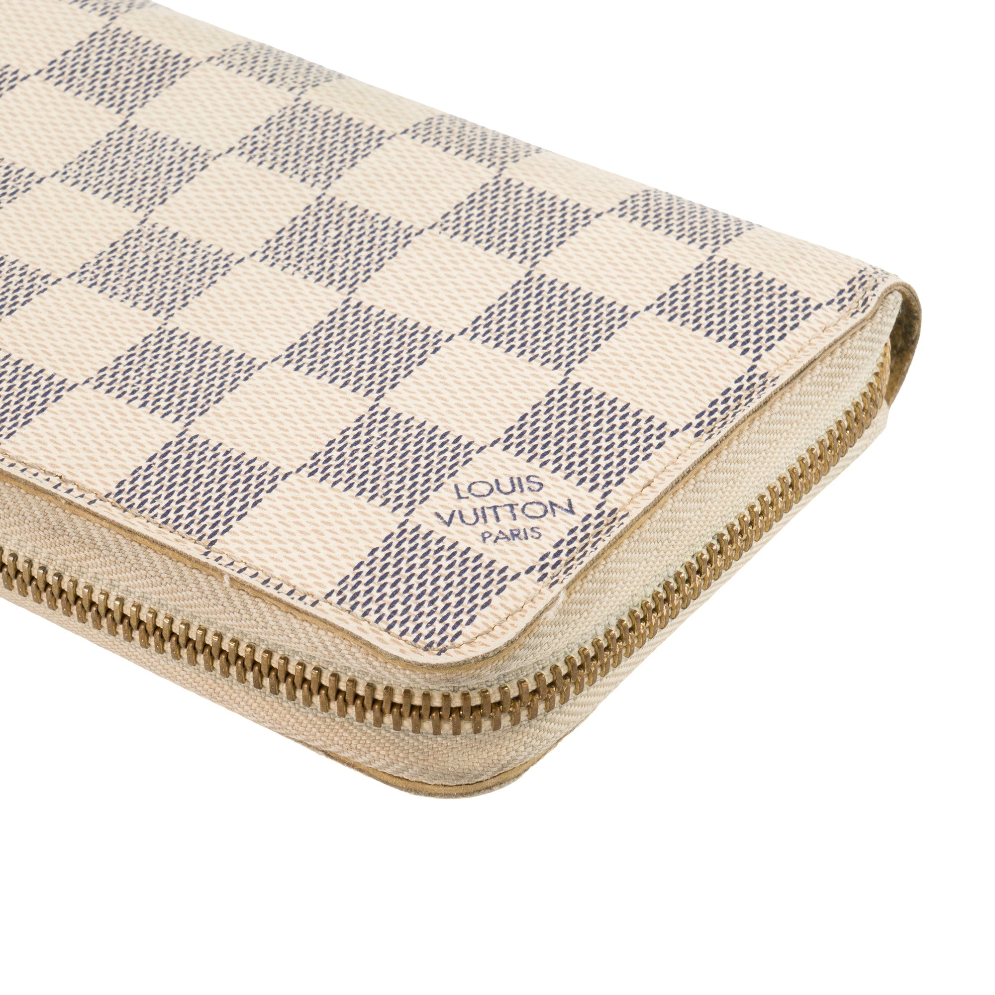 LOUIS VUITTON - Portefeuille Zippy Louis Vuitton en toile enduite damier azur