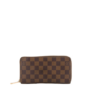 LOUIS VUITTON - Portefeuille Zippy Louis Vuitton en toile enduite damier ébène