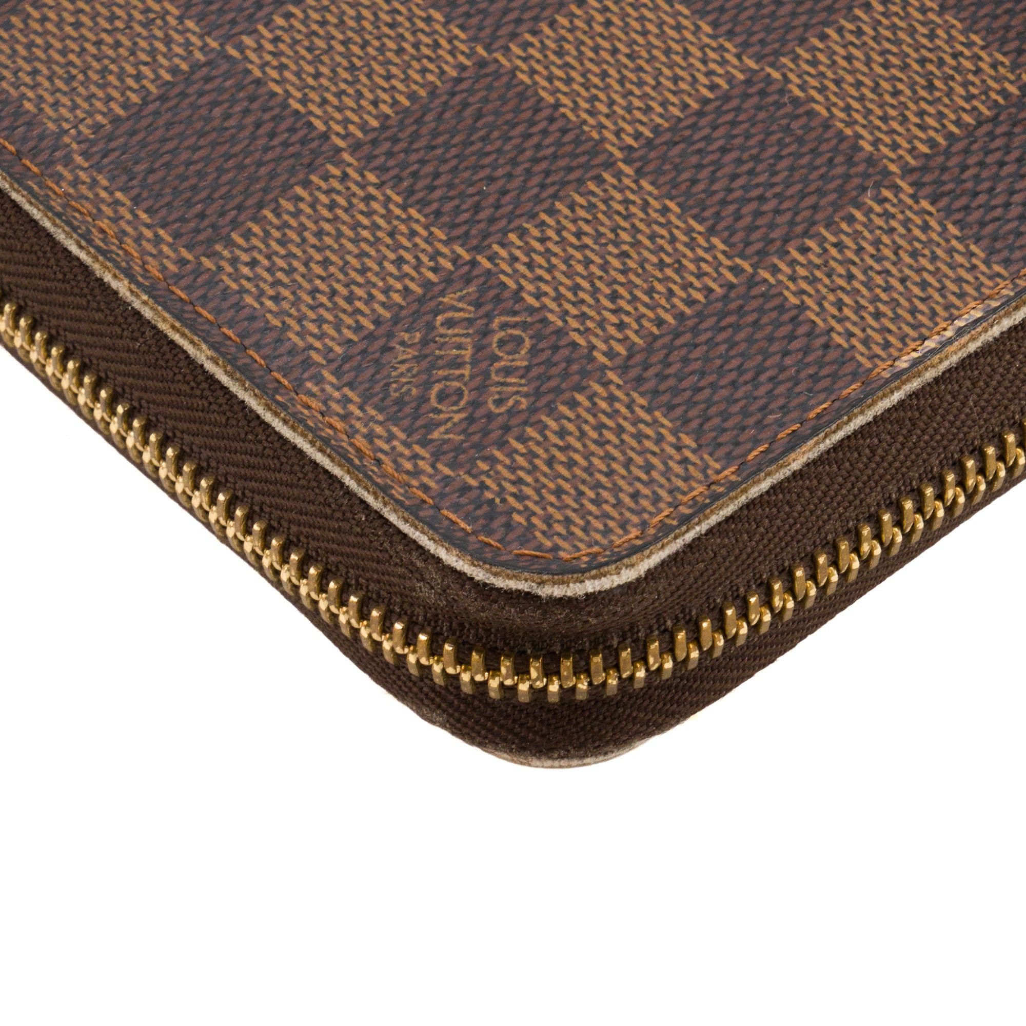 LOUIS VUITTON - Portefeuille Zippy Louis Vuitton en toile enduite damier ébène