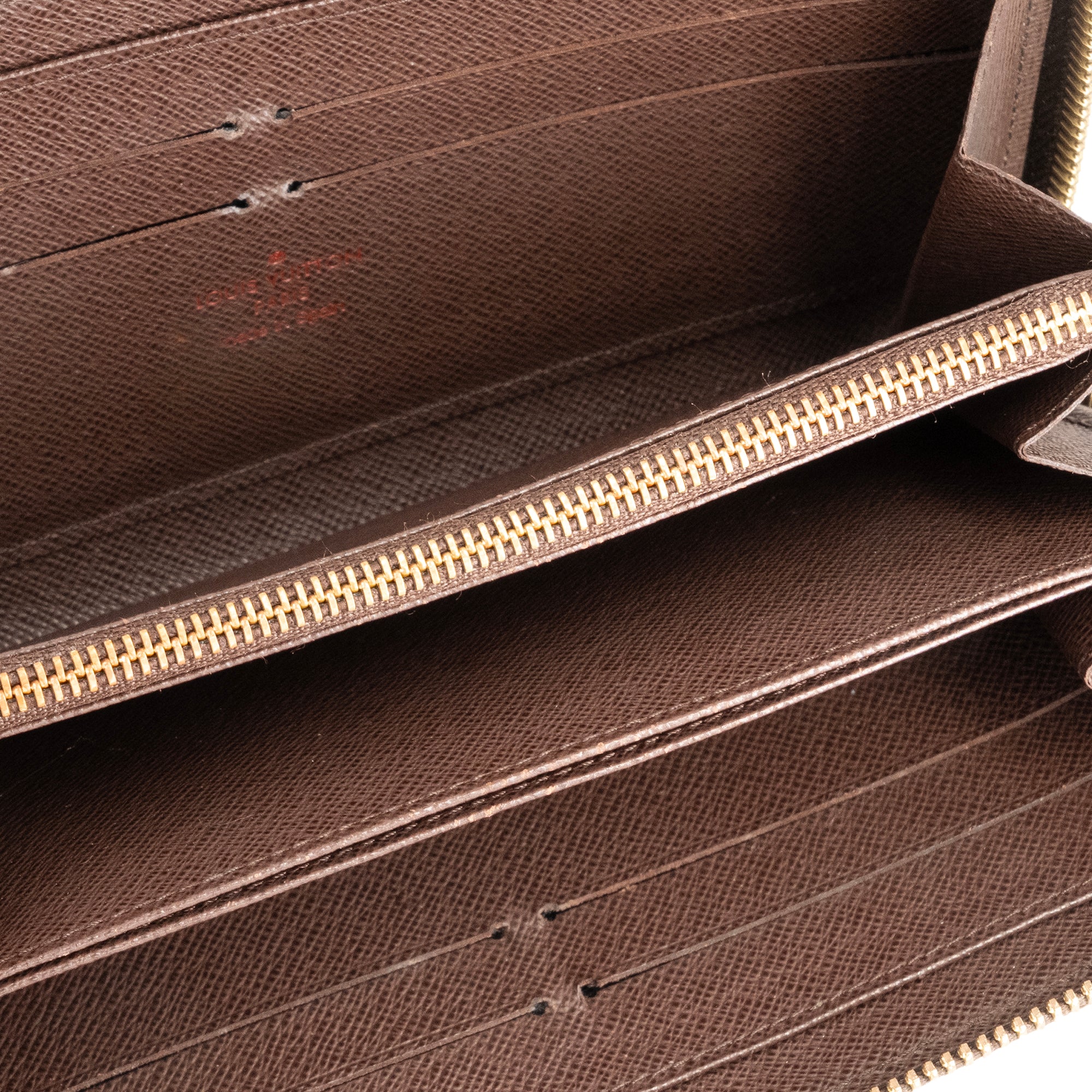 LOUIS VUITTON - Portefeuille Zippy Louis Vuitton en toile enduite damier ébène