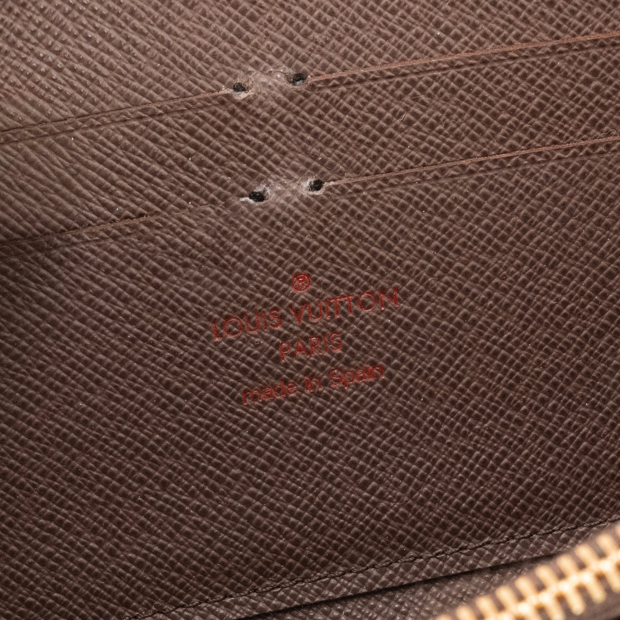 LOUIS VUITTON - Portefeuille Zippy Louis Vuitton en toile enduite damier ébène