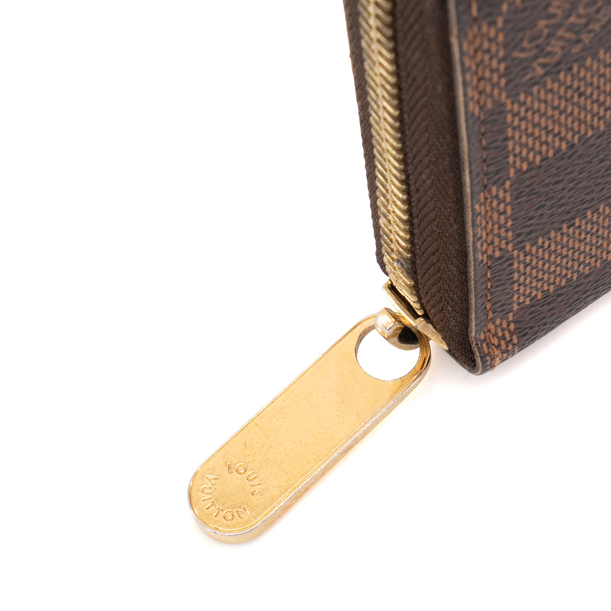 LOUIS VUITTON - Portefeuille Zippy Louis Vuitton en toile enduite damier ébène