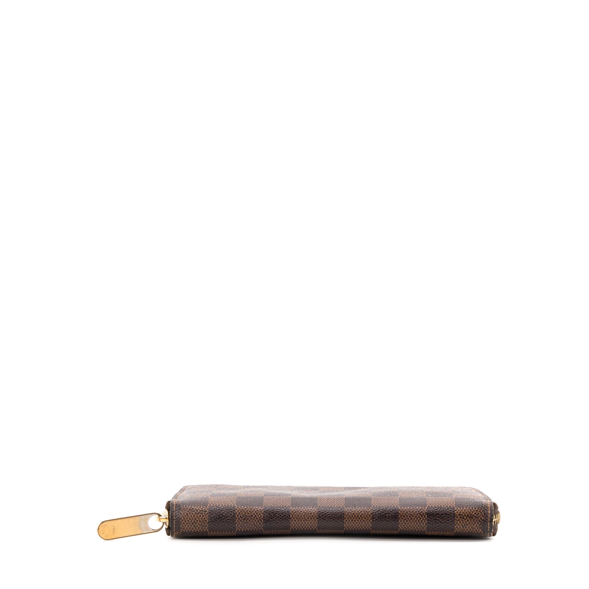 LOUIS VUITTON - Portefeuille Zippy Louis Vuitton en toile enduite damier ébène