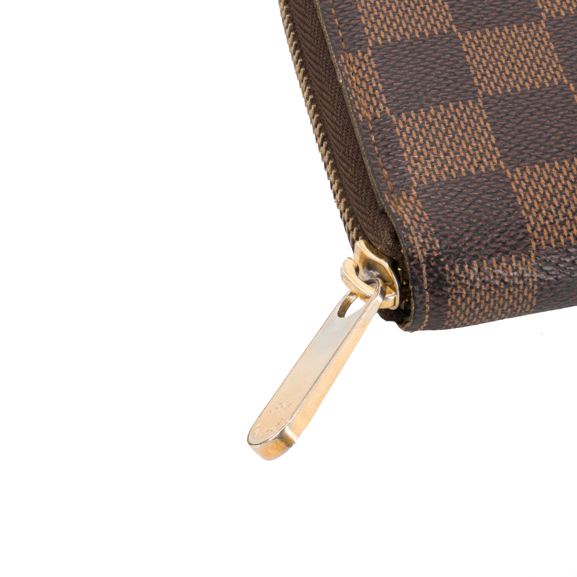 LOUIS VUITTON - Portefeuille Zippy Louis Vuitton en toile enduite damier ébène