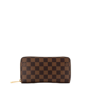 LOUIS VUITTON - Portefeuille Zippy Louis Vuitton en toile enduite damier ébène