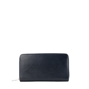 LOUIS VUITTON - Portefeuille Zippy Organizer Louis Vuitton en cuir épi bleu marine